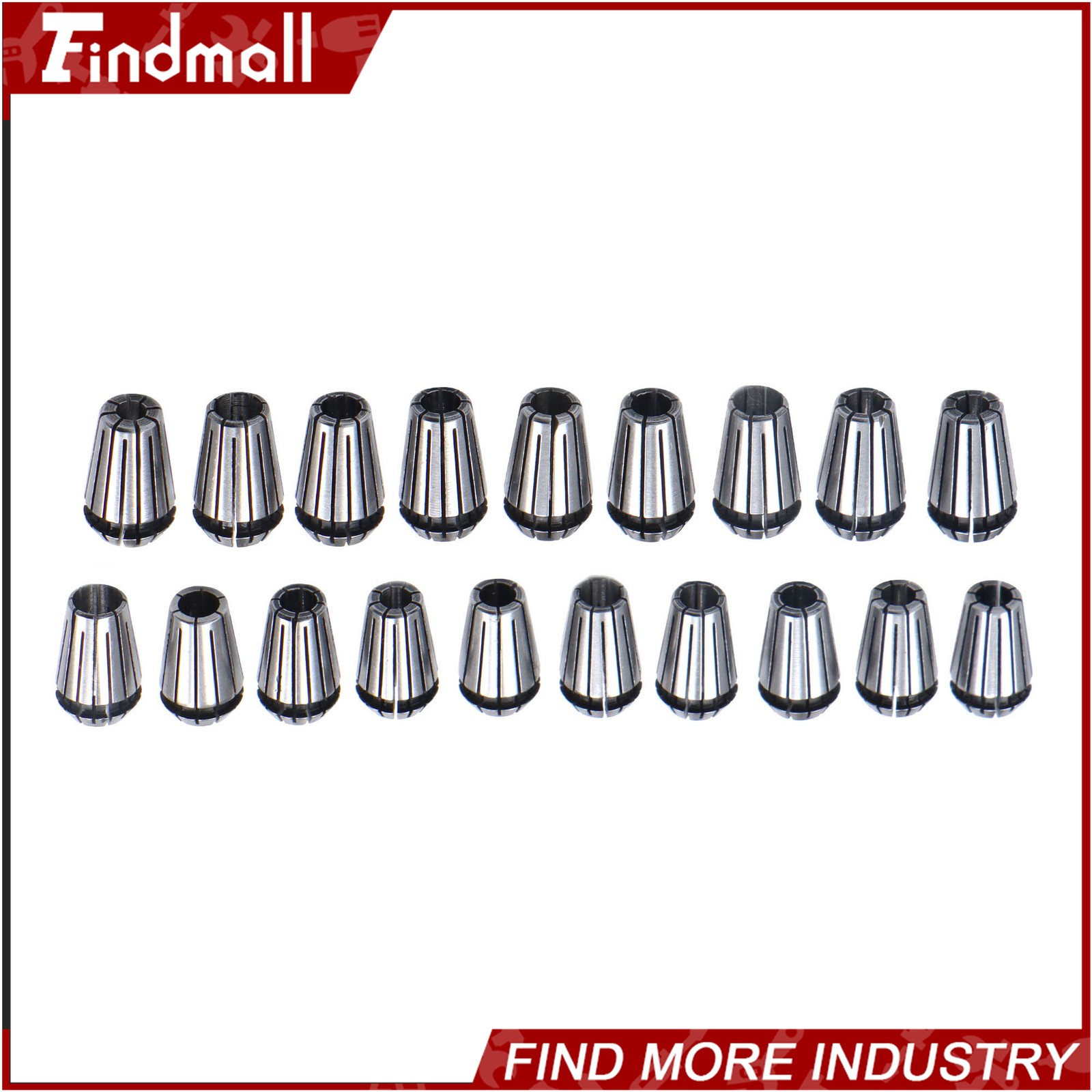 Findmall 19pcs ER16 Collet Set Complete Sizes including all 16th 32nds & 64th