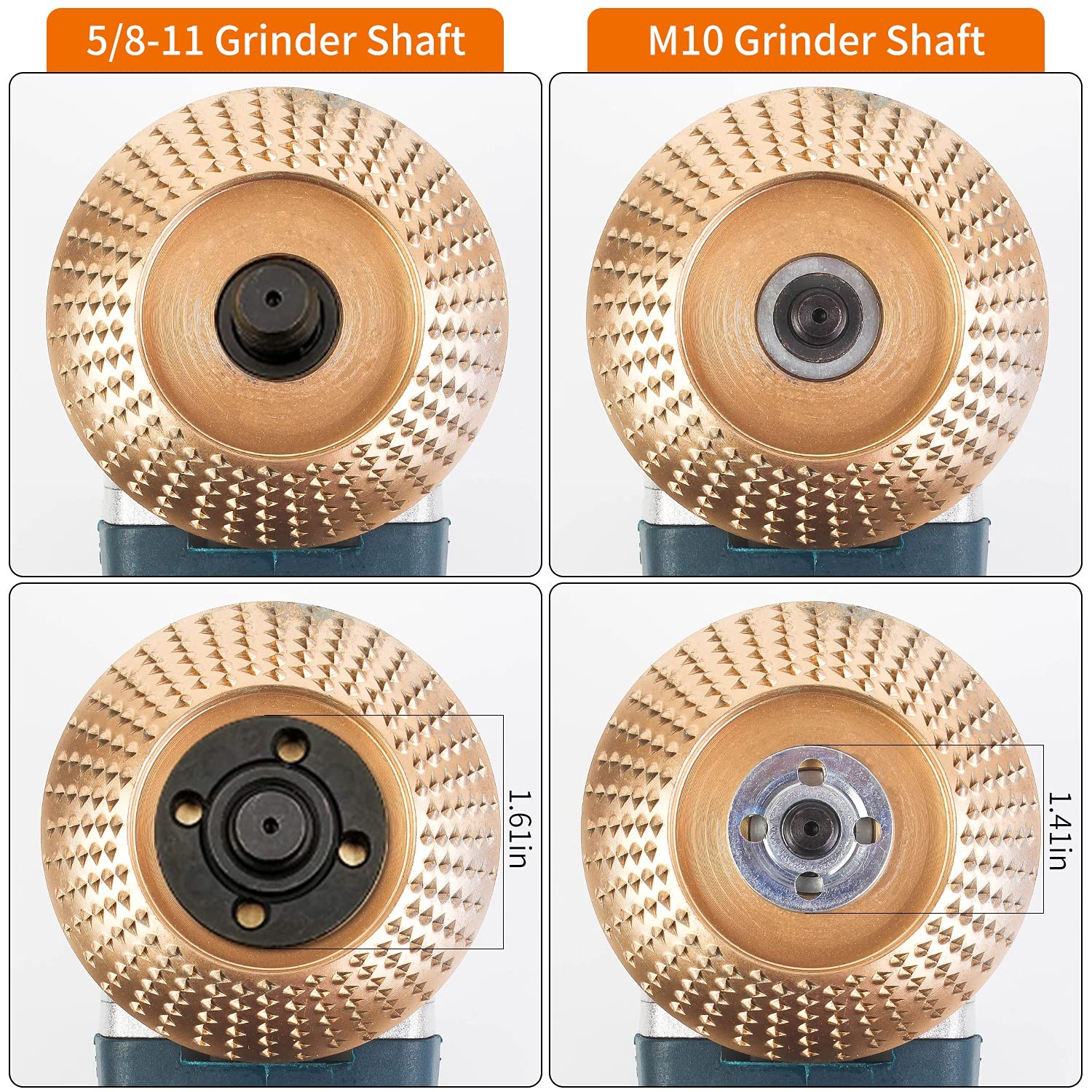 3Pcs Wood Shaping Wheel with Reducer Bushings For 4 4.5 Inch Grinder