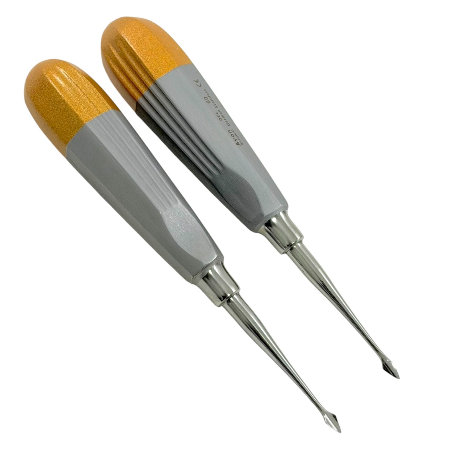 2 EA German Dental Tooth Surgery Straight Spade Concave Root Tip Elevator #60