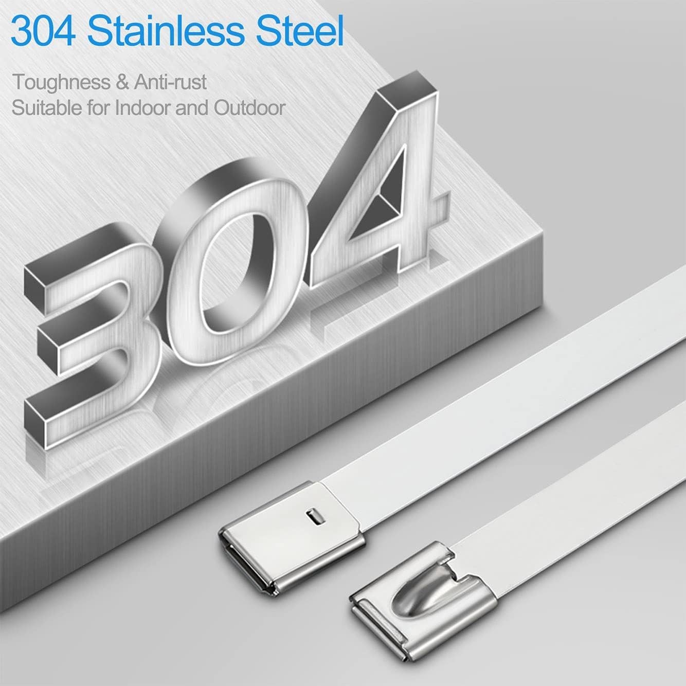 Metal Zip Ties Heavy Duty Outdoor, 18 Inch 80pcs, 390 Lb Wide Stainless Steel…