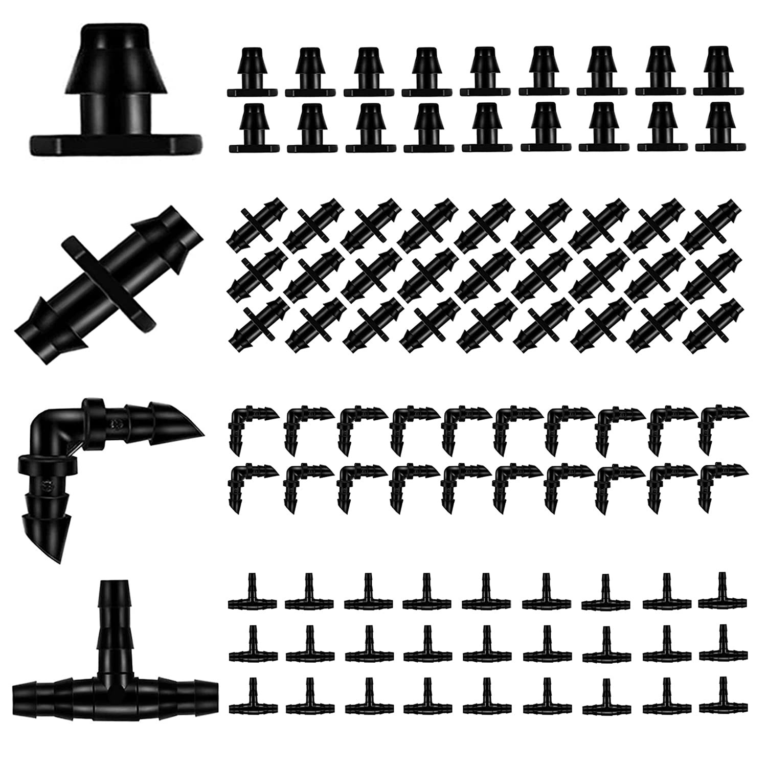 BEADNOVA Drip Irrigation Parts 80 Pcs Medium to Large Coverage Area, 80pcs