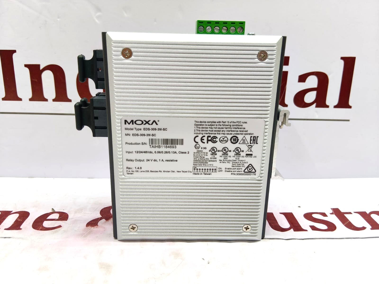 Moxa EDS-309-3M-SC 9-Port Unmanaged Industrial Ethernet Switch NEW REV 1.4.0