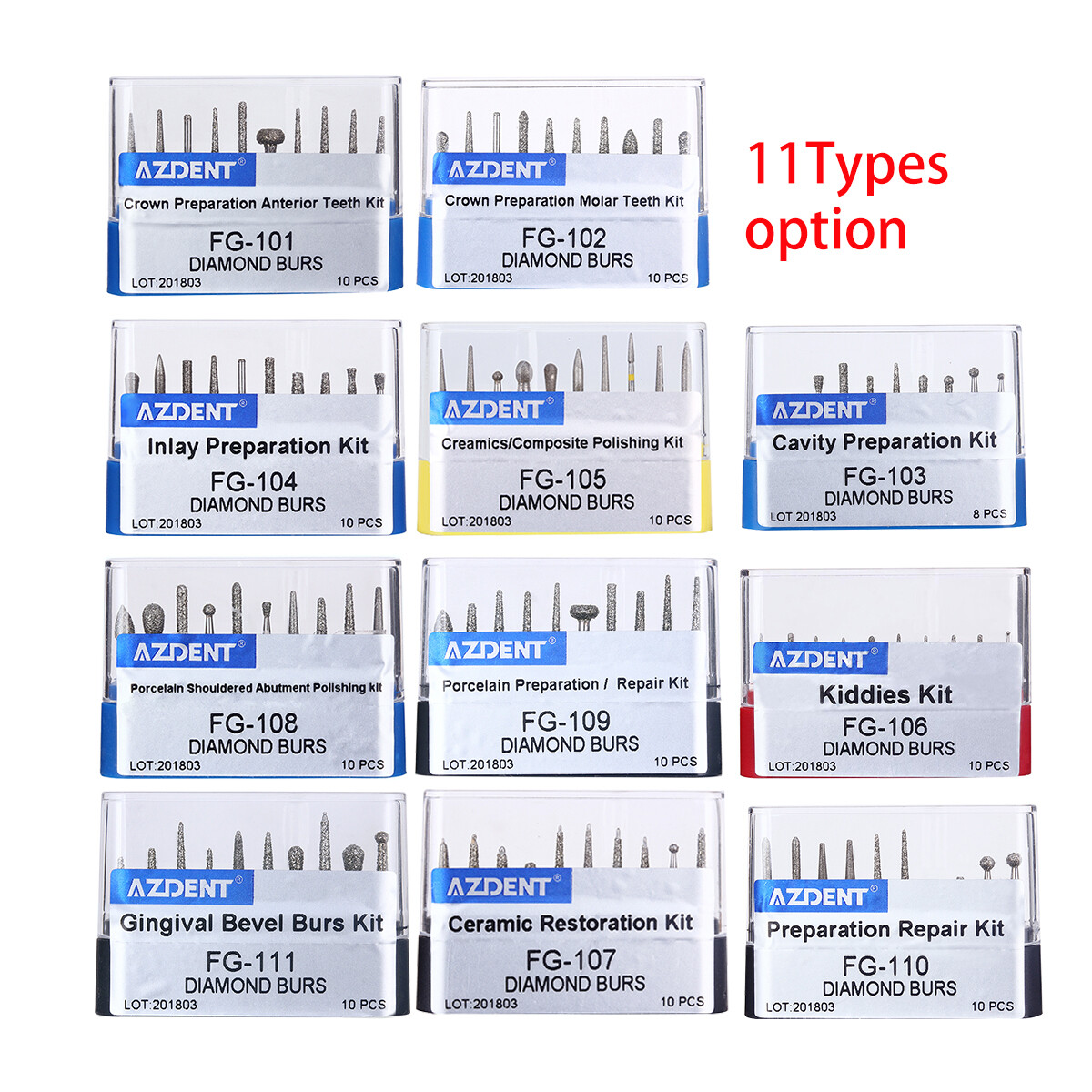 Dental FG Diamond Burs Composite/Polishing For High Speed Handpiece AZDENT