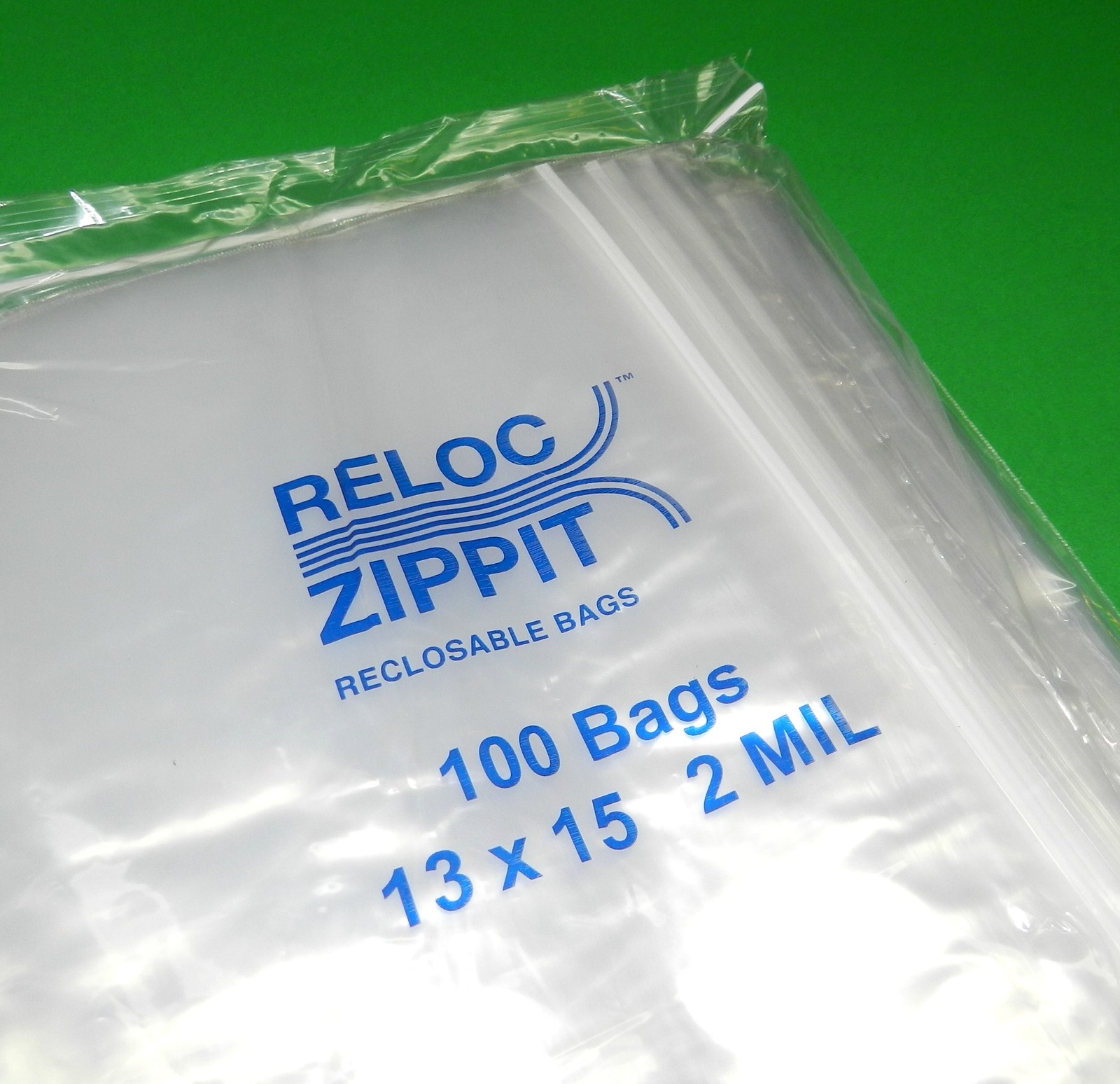 Large Reloc Zippit 13 x 15″ Clear Reclosable Bags Top Lock 2mil Jumbo Size 100pc