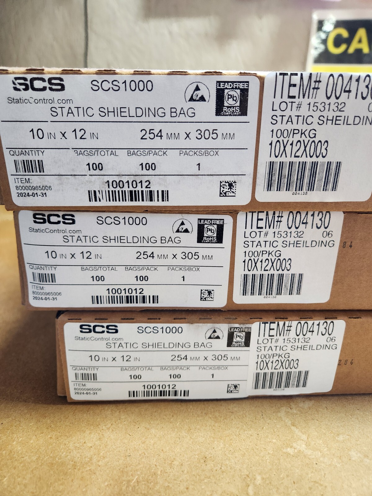 10″ x 12″ SCS ESD Anti Static Shielding Bags Open Top Silver MB PCB Elec 3mil