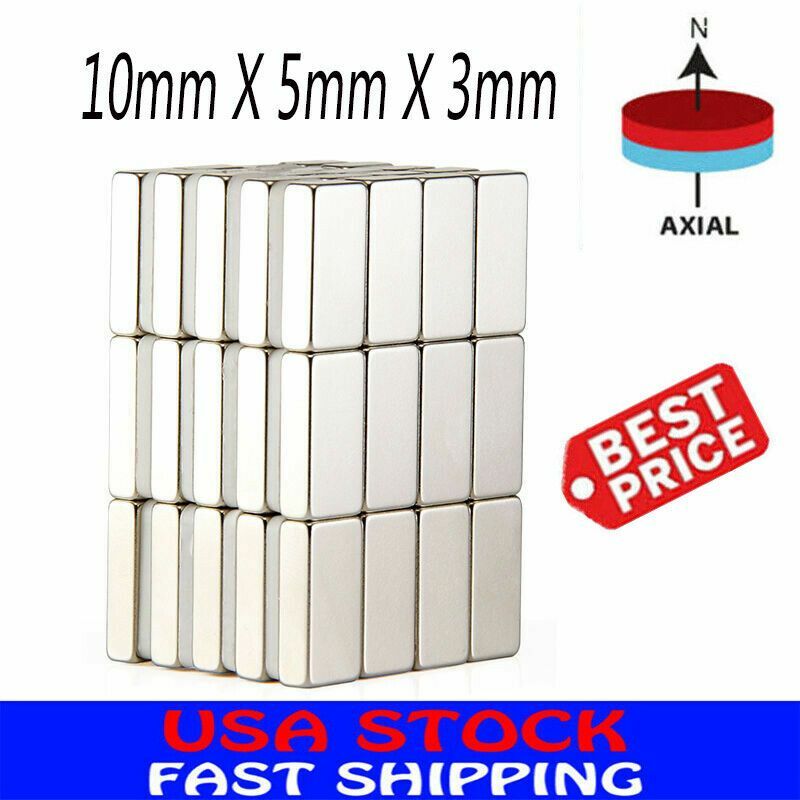Lot 5-100 Neodymium Block Magnet 10*5*3mm Super Strong Rare Earth Magnets N35
