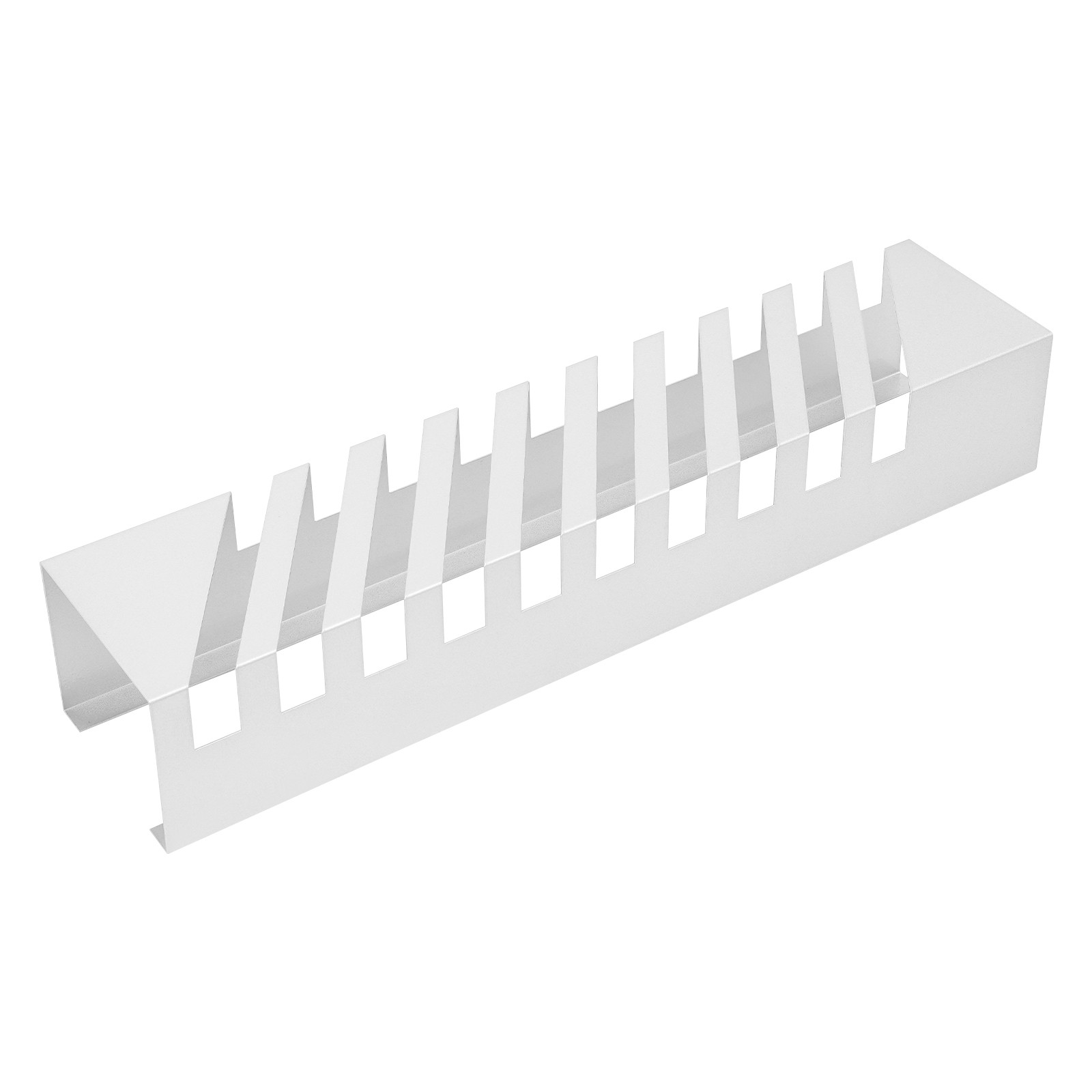 10-Slot Tile Display Rack Tabletop 45° Sample Stand White Iron