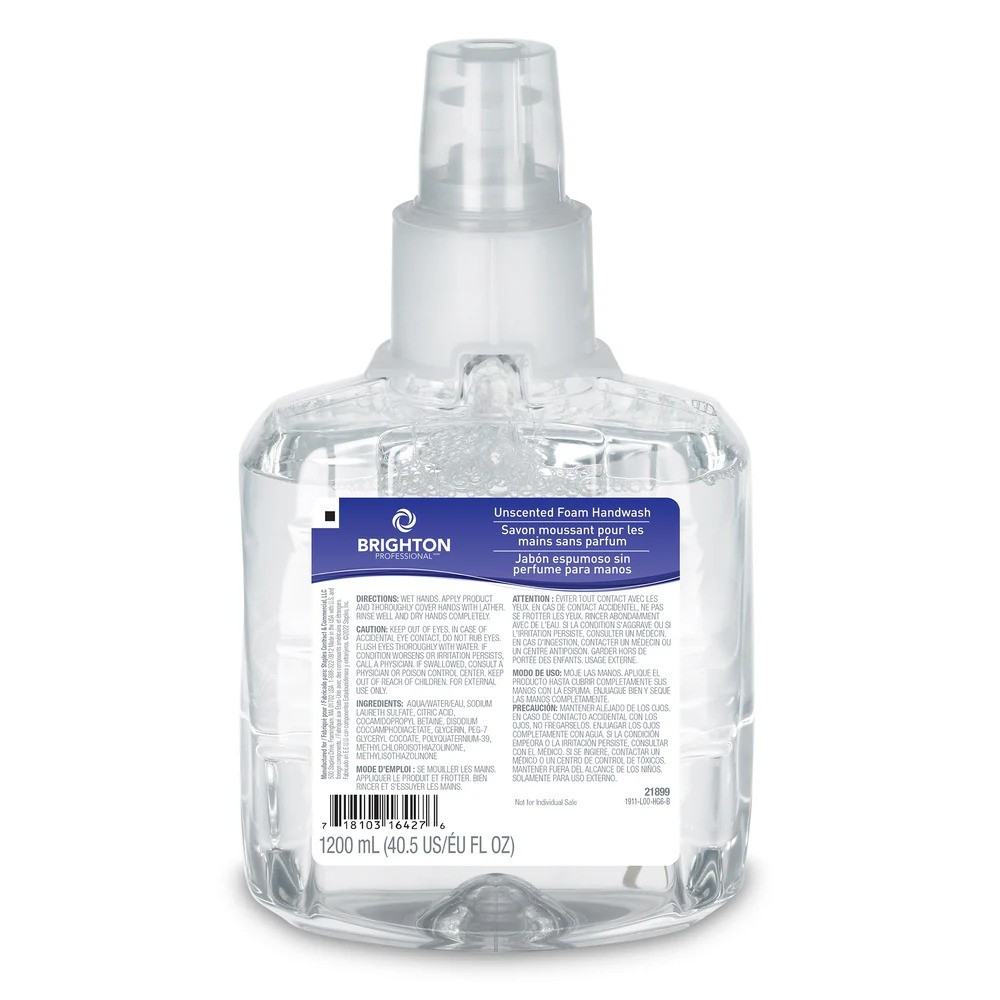 1 Refill Brighton 21899 Unscented Foam Handwash 1200ml for LTX-12 Dispenser