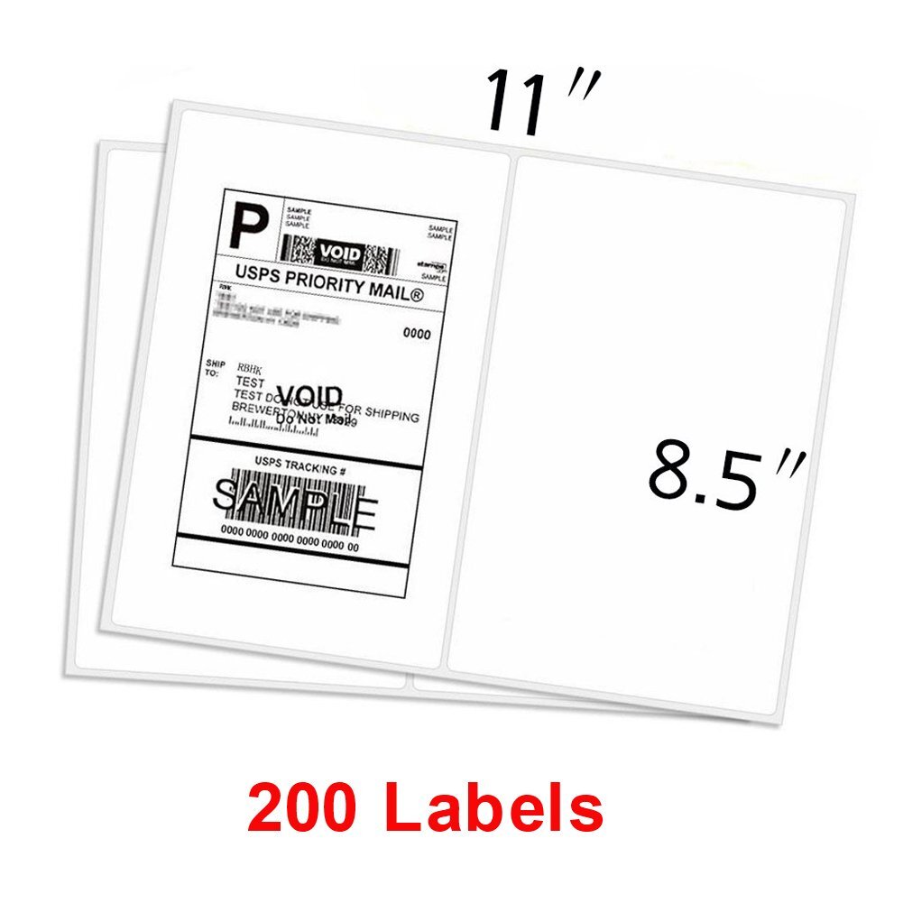 200-5000 Half Sheet Shipping Labels Page 8.5×5.5 Self Adhesive Round 2 Per Sheet