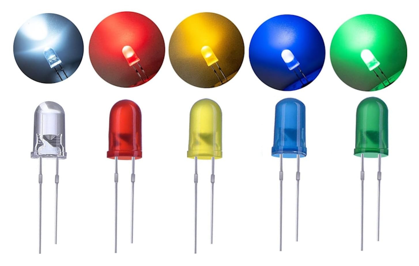 120 Pcs California JOS 5mm LED Light Diodes, LED Circuit Assorted Kit for