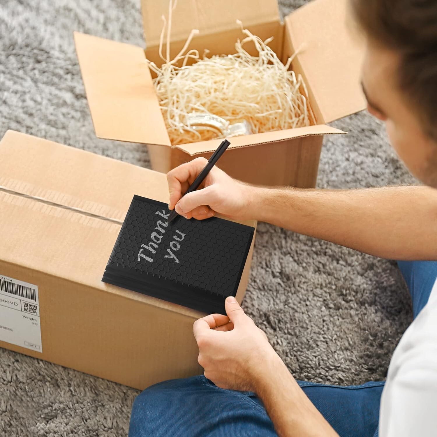 500pcs Bulk Bubble Mailers 4×8 Small Padded Envelope Mailing Bags 4×7 Black #000