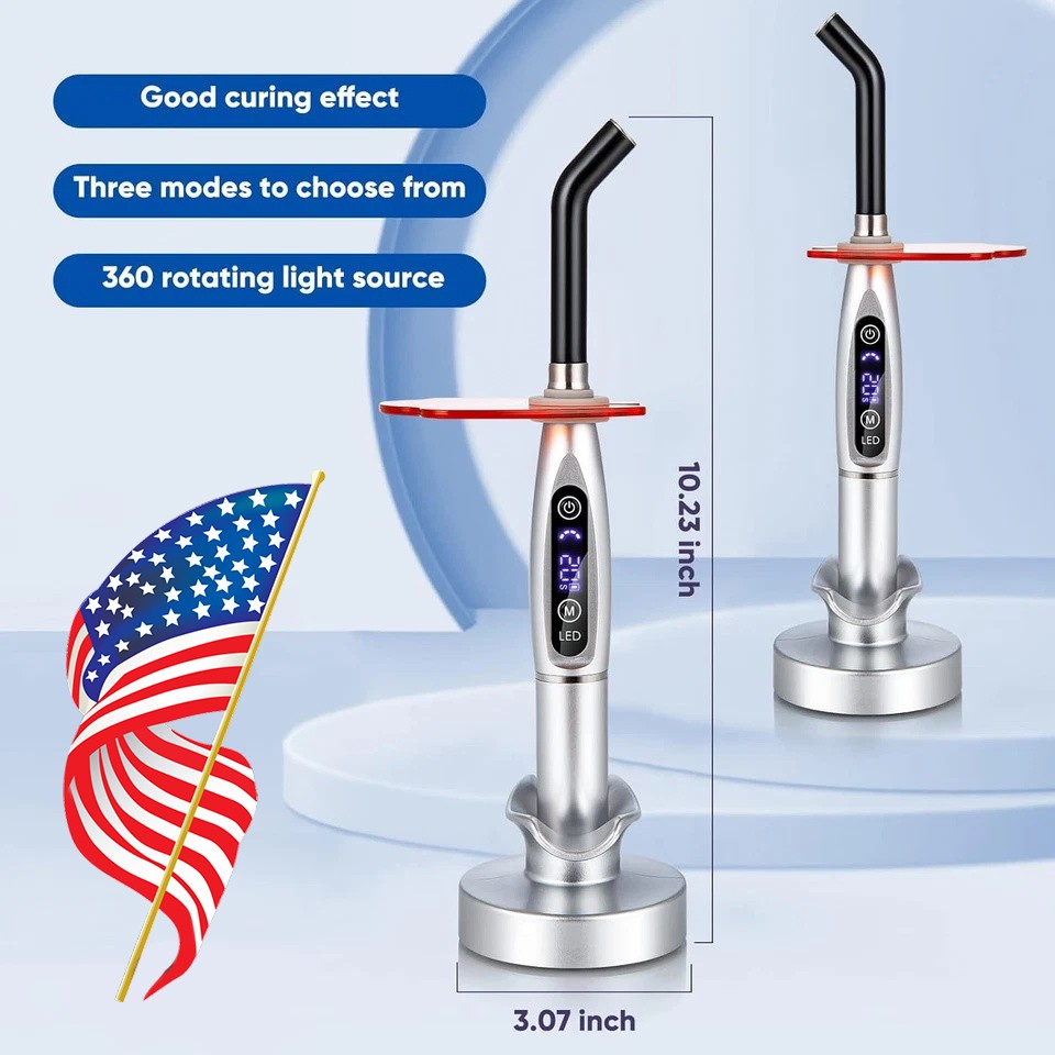 Dental LED Cure Curing Light Lamp 2000mw 5W Tool Resin Cure Cordless Wireless