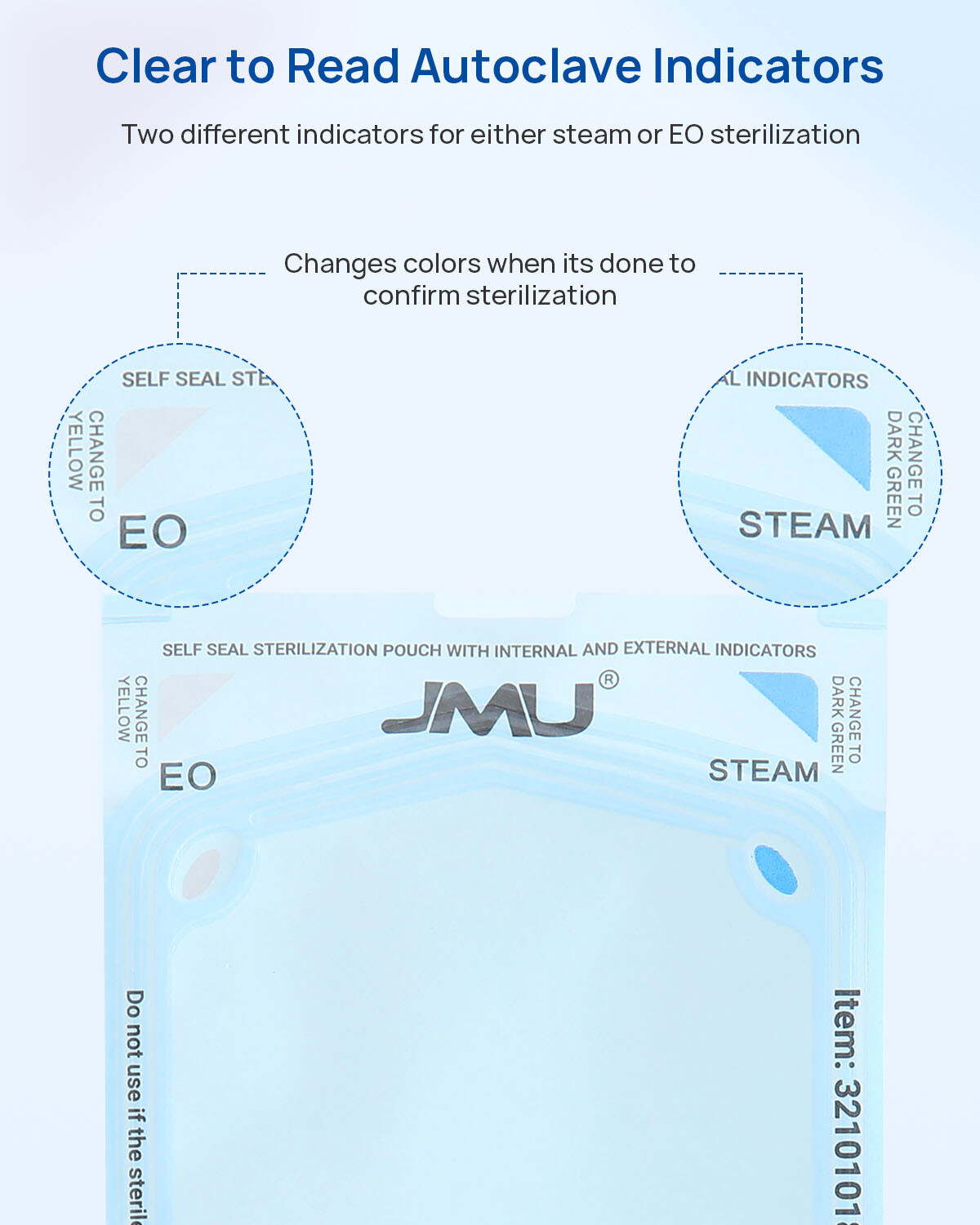 JMU Self Sealing Sterilization Pouches w/ Indicator Autoclave Sterilizer Multi