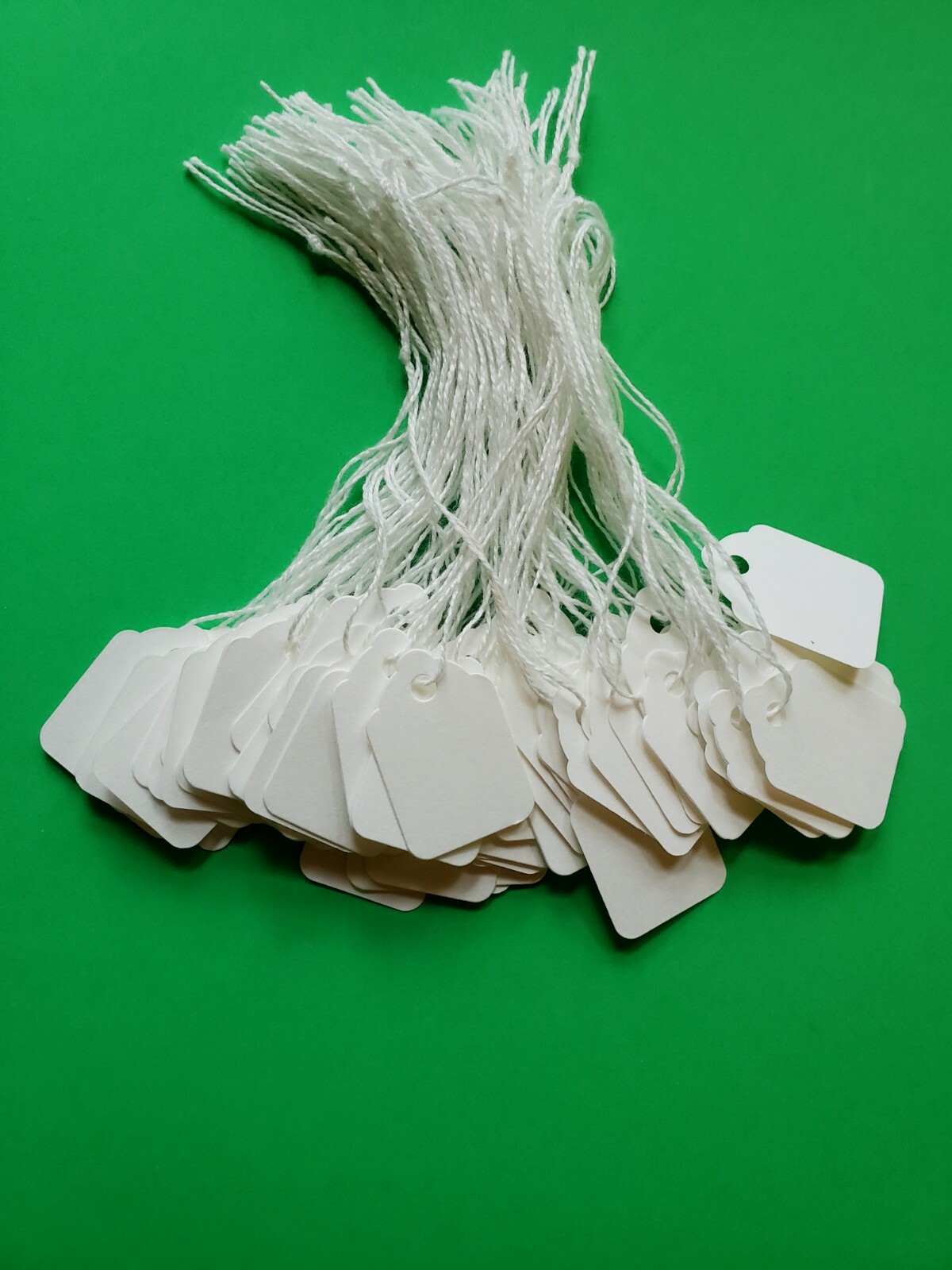 Blank White Price Tags Size #3 String Strung Jewelry Merchandise = 1 1/4″ x 7/8″