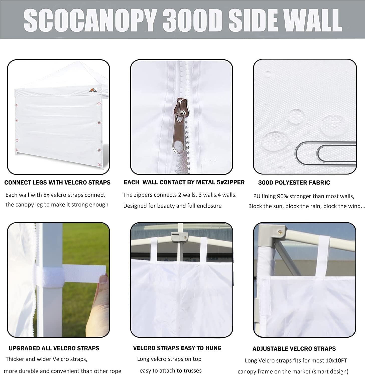Door for 10×10 Canopy Frame One Central Zipper Design for Easy Entry and Exit…