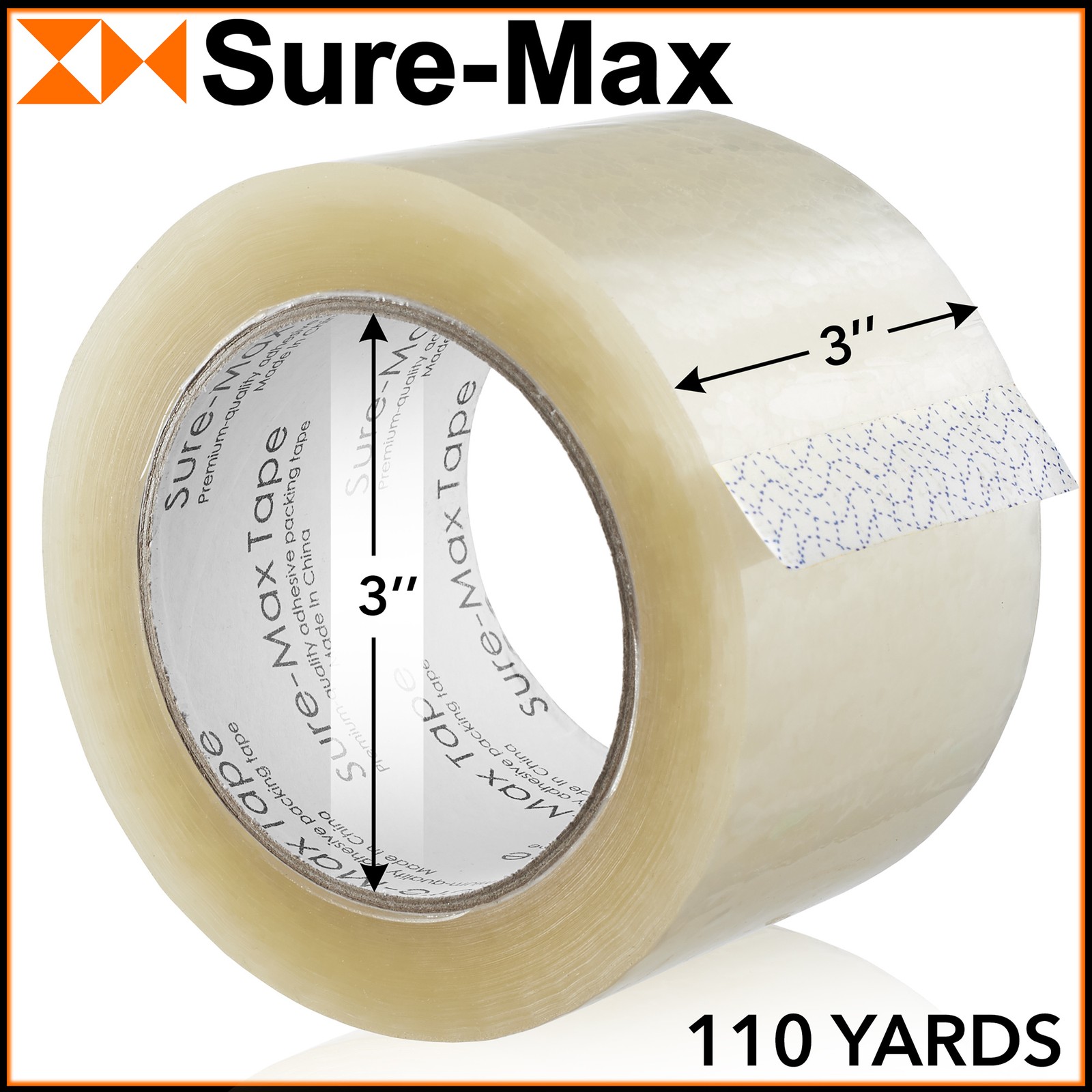 72 Rolls 3″ Extra-Wide Clear Shipping Packing Moving Tape 110 yds/330′ ea – 2mil