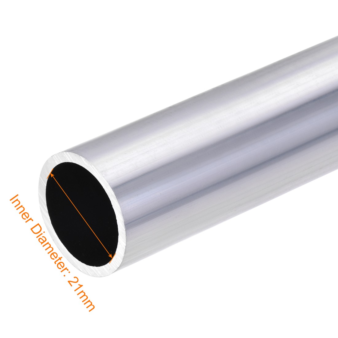 Aluminum Round Tube 25mm OD 21mm Inner Dia 300mm Length Seamless Straight Tubing