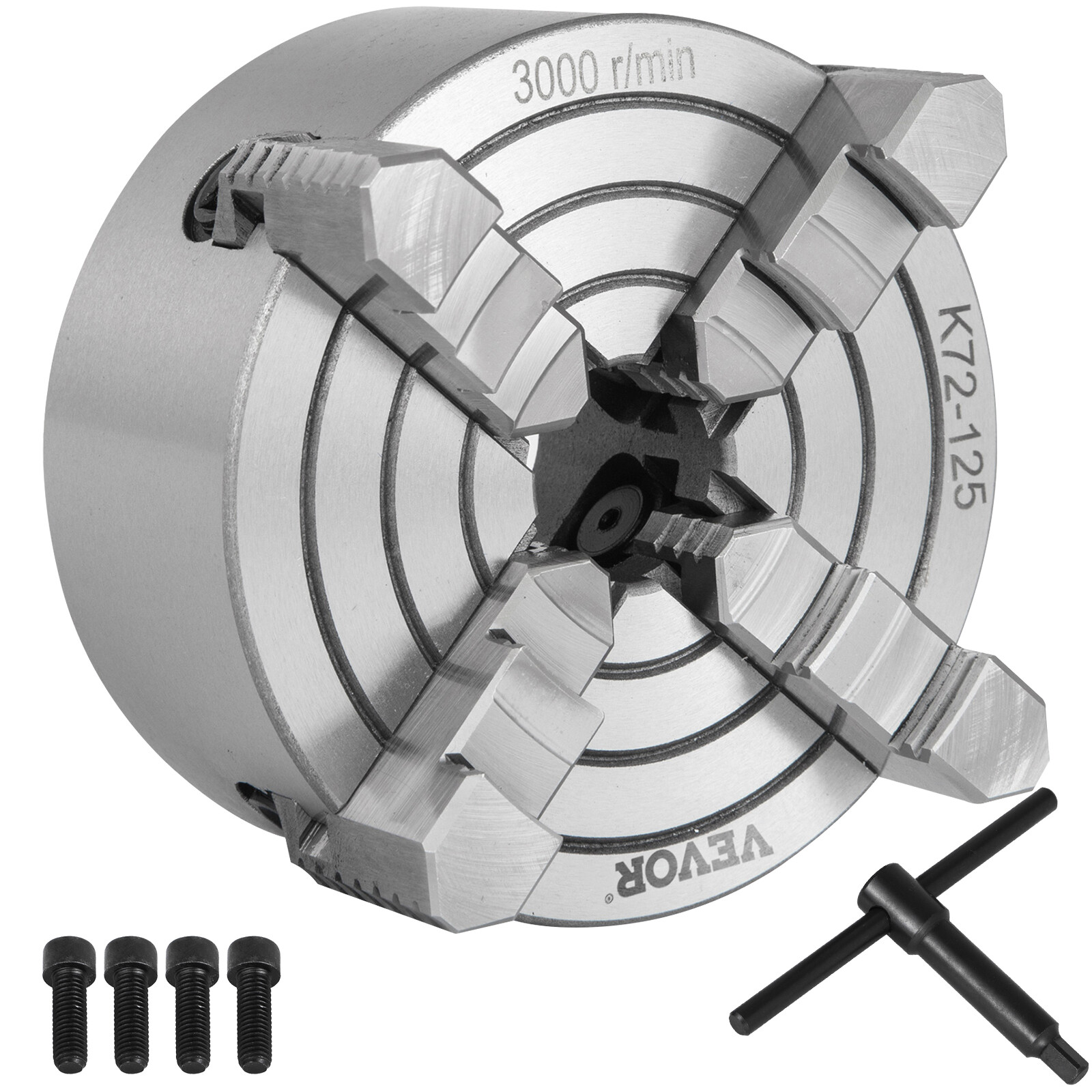 Lathe Chuck K72-125 5″ 4 Jaw Independent LATEST TECHNOLOGY BARGAIN SALE PRO