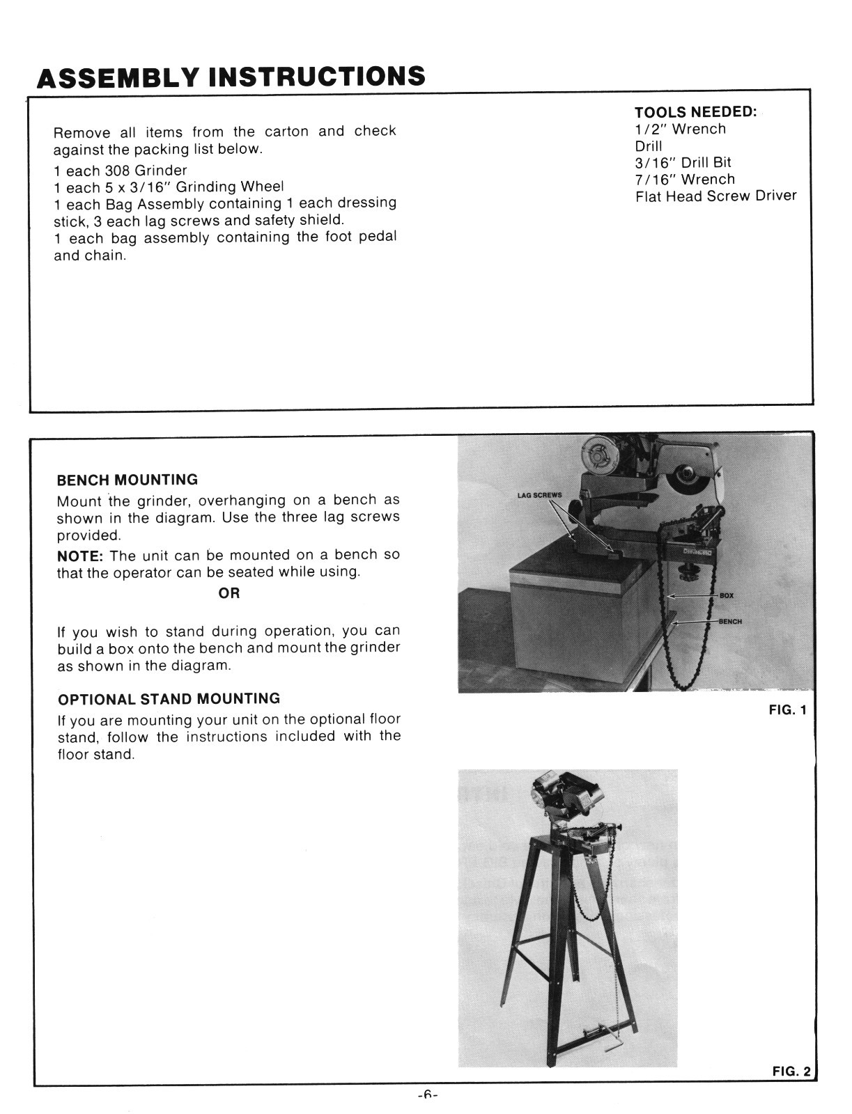 Foley Belsaw 308 Saw Chain Grinder Operator, Service, & Parts Manual #1474