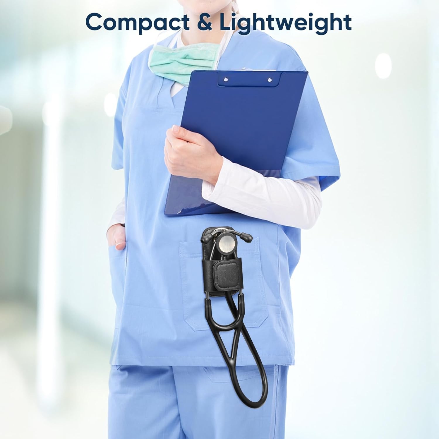 Portable Stethoscope Holder Clip, PU Leather Stethoscope Hip Holder Lightweight