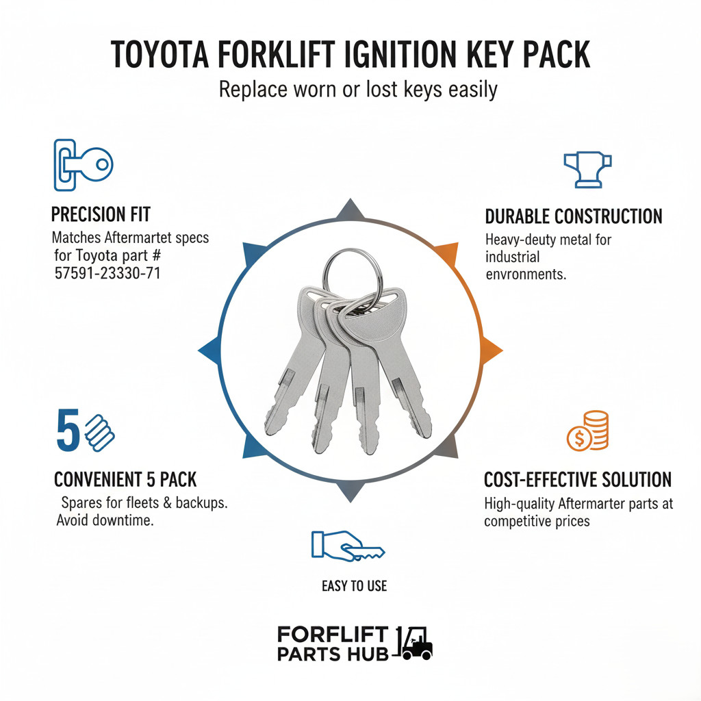 57591-23330-71 Replacement Toyota Forklift Key (Pack of 5)