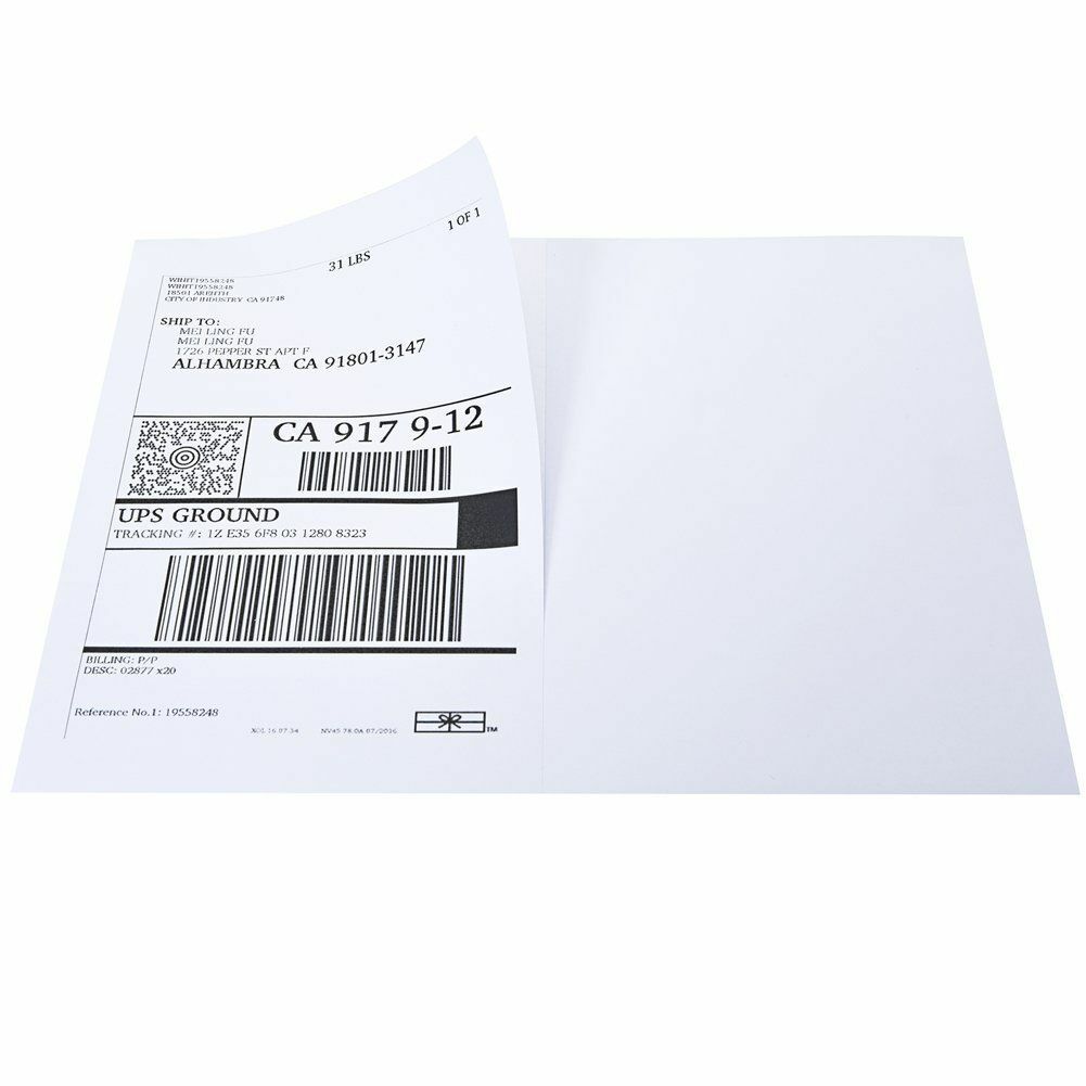 50-1000 Shipping Labels Half Sheets Blank 8.5″ x 5.5″ Self Adhesive 2 Per Sheet