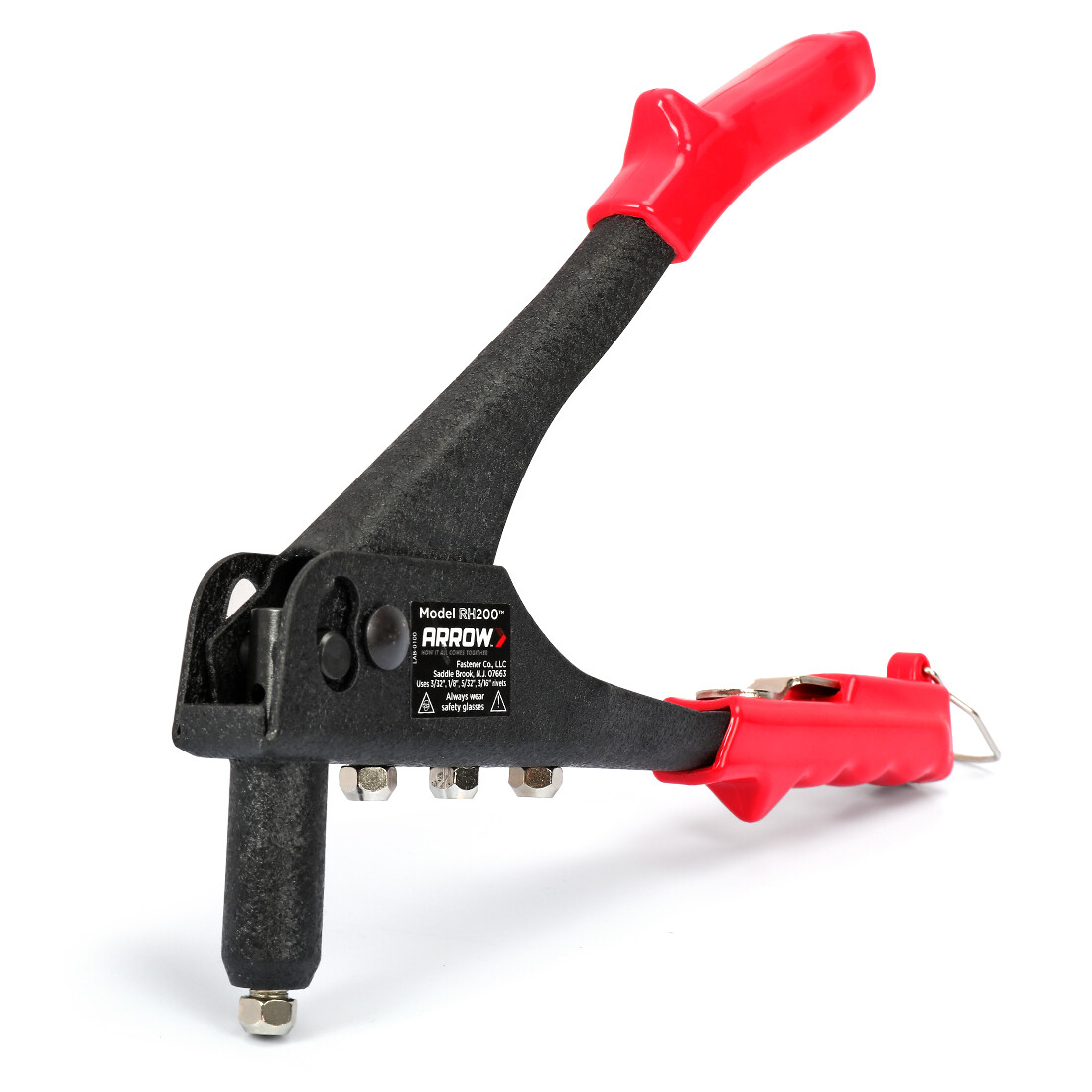DURATECH 4-in-1 Rivet Gun with 100 Rivets – 3/32″ 1/8″ 5/32″ 3/16″ Heavy Duty