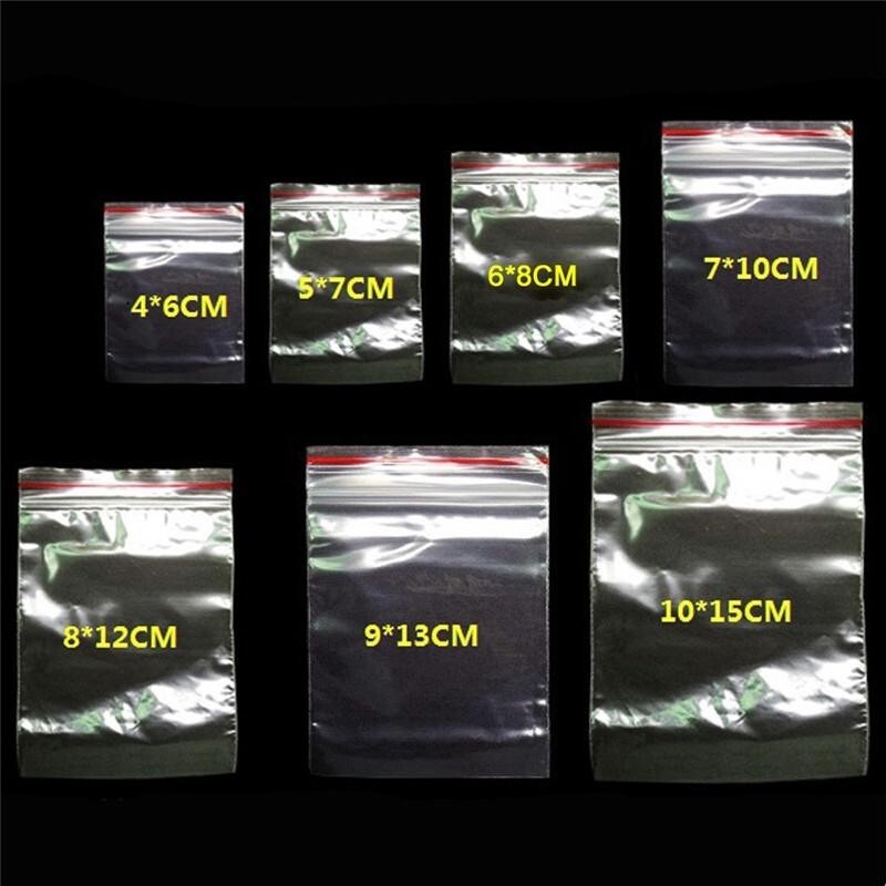 Grip Seal Bags Self Resealable Grip Poly Plastic Clear Zip Lock MIX 2 Mil 2ML