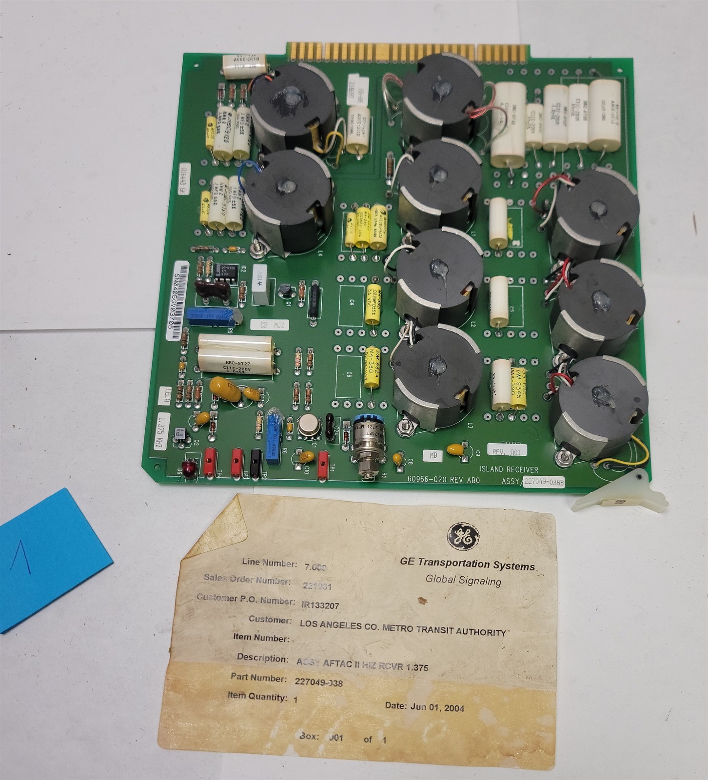 Alstom 60966-020 / 634353 / 225613-038B / GLJ1016L01 Island Receiver 1.375KHz