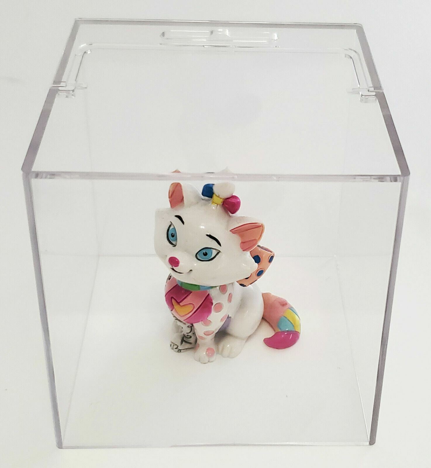 2 x Clear Plastic Cube Box 3.5″ Desk Organizer Pen Post-it Holder office display