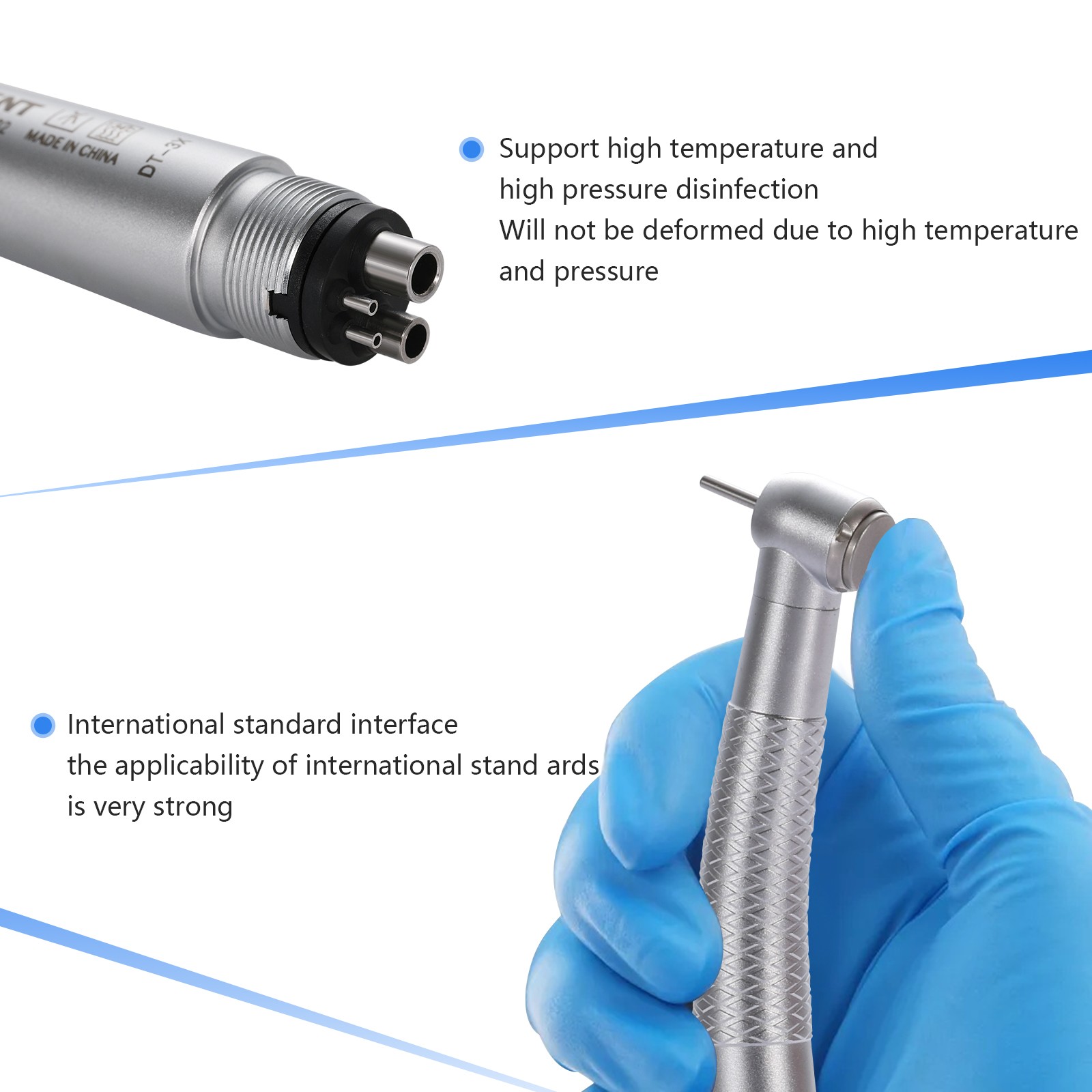 SANDENT Dental High Speed Handpiece Push Button 4 port spray 4 Hole Fit NSK