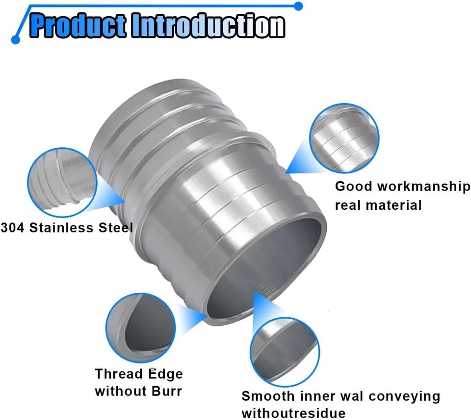 1-1/2” to 1-1/2” Hose Barb Splice Coupler, Aluminum Alloy Radiator Hose Repair