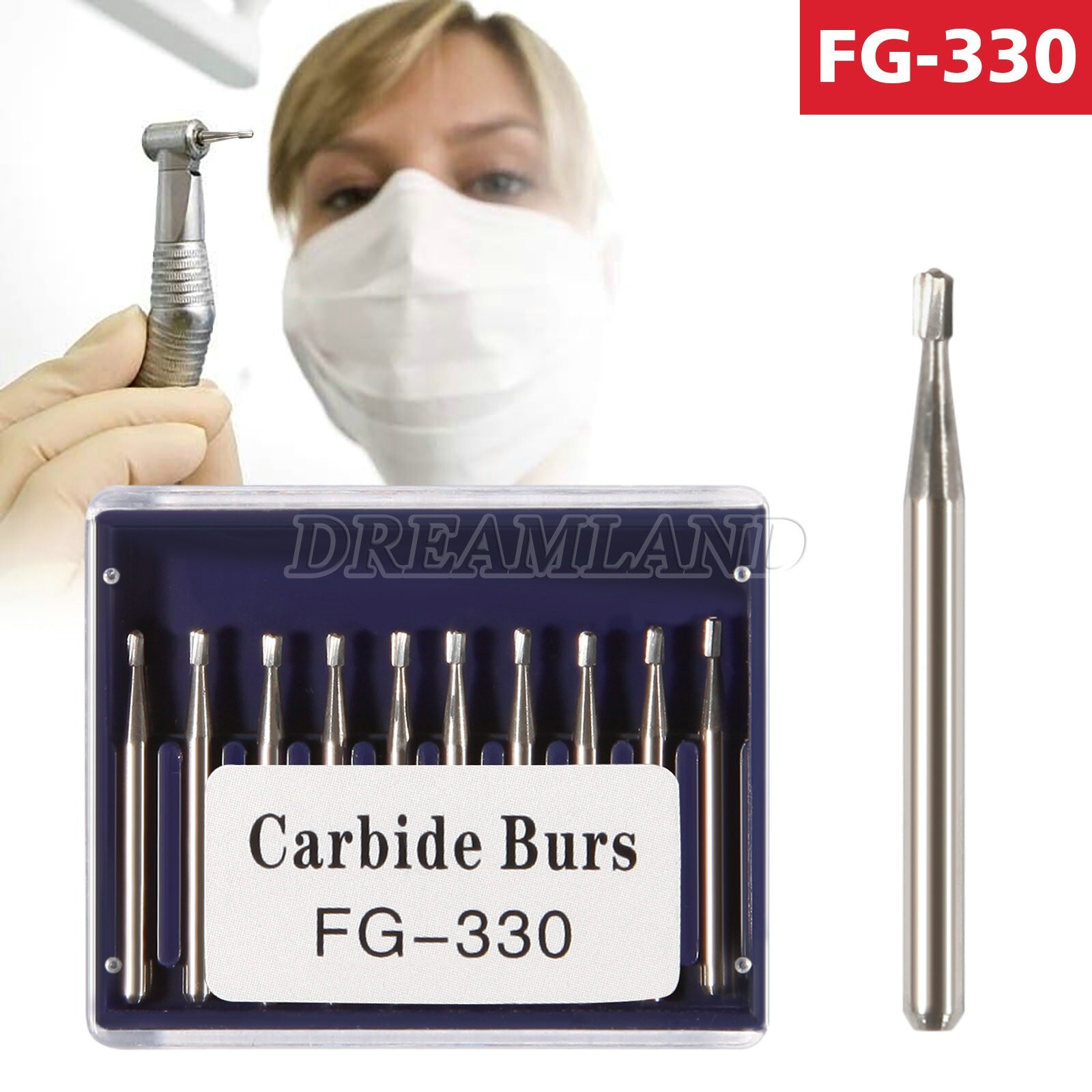 Dental Midwest FG 330 Regular Shank Pear Shaped Carbide Burs 100/Pk