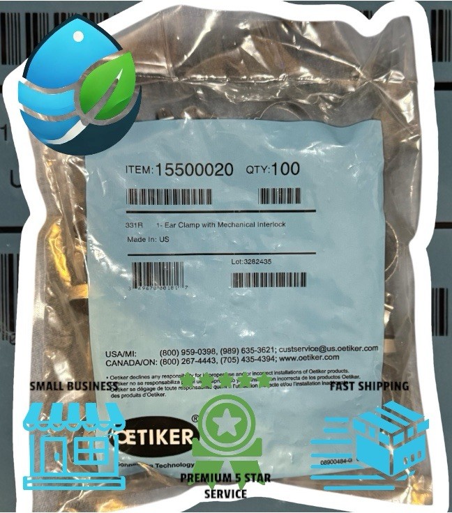 100 pack Oetiker Ear Clamps – 1 Inch Clamp – Stainless Steel – 15500020 1″ Poly