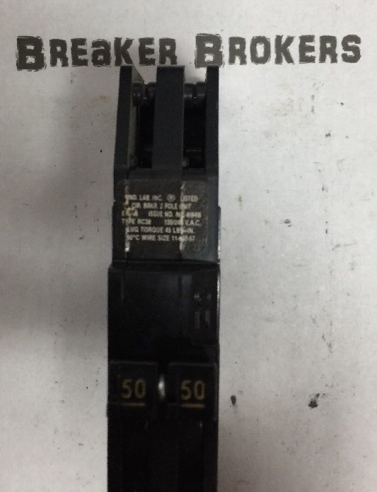 Zinsco GTE Sylvania 50 AMP 2 Pole Breaker Type RC-38 with 240V PIN SHIPS TODAY