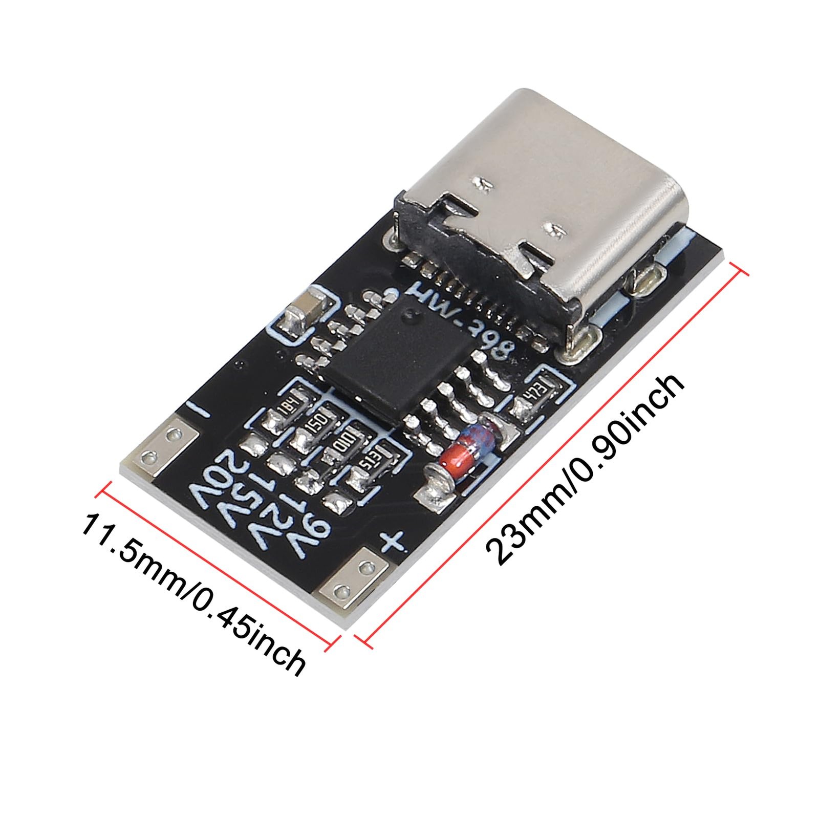 5 pcs USB-C PD Trigger Board PD/QC Fast Charger Module Supports 9V 12V 15V 20V