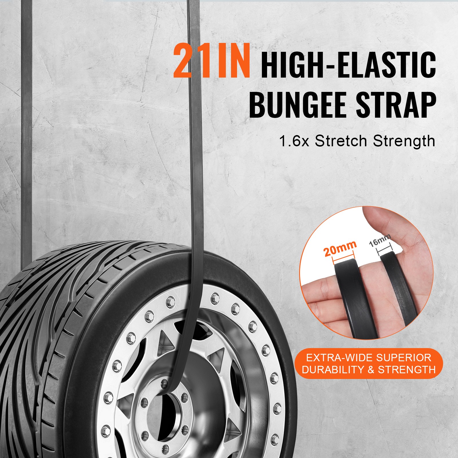 VEVOR 50 Pack 21″ Bungee Straps Set Heavy Duty Rubber Bungee Cord w/S-Hook