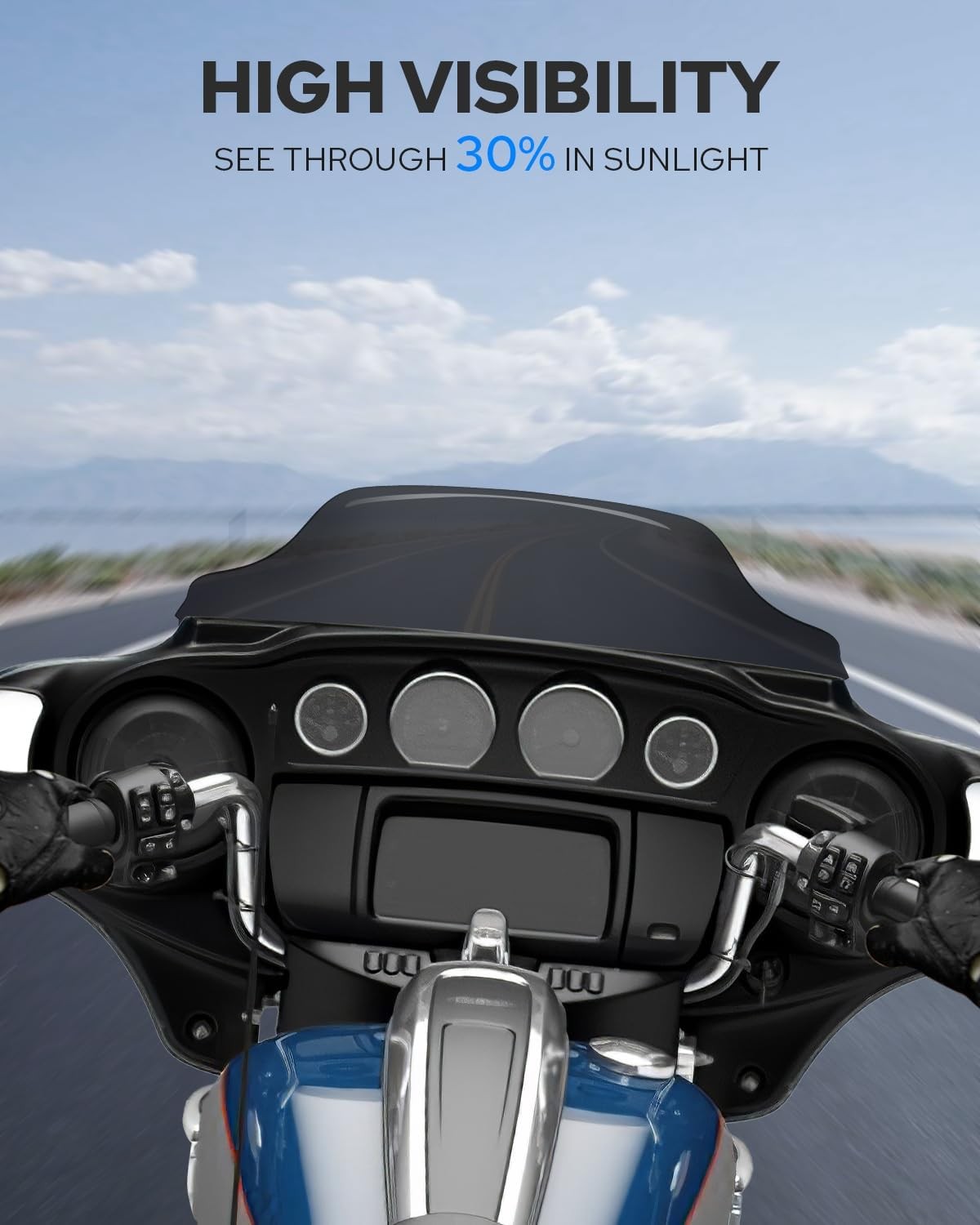 Windshield 7″ Motorcycle Wave Windscreen 2014-2023 Fit for Harley Davidson Touri