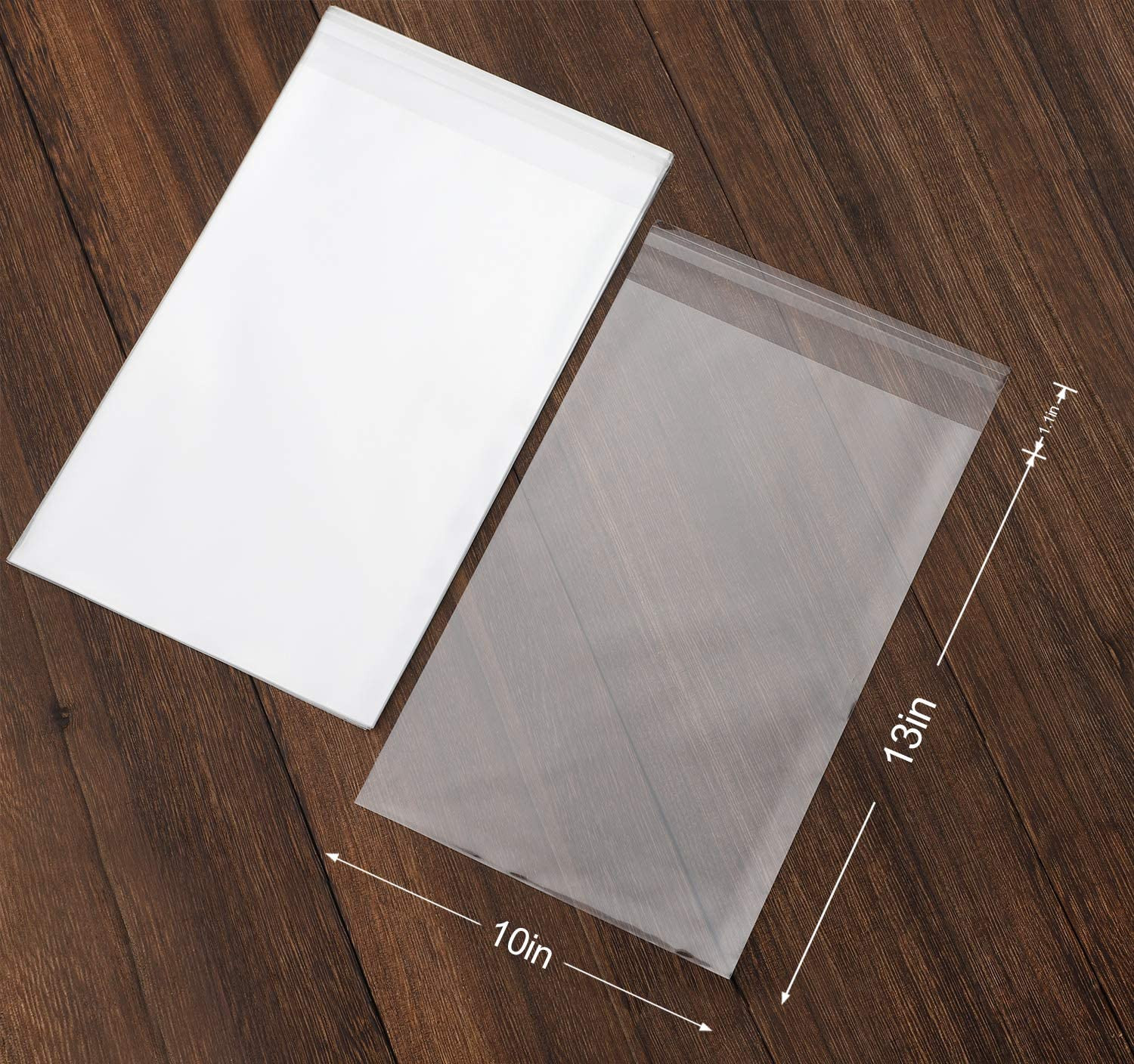 50 Pcs Clear 10″ X 13″ Self Seal Cello Cellophane Bags Resealable Poly Bags 2.8