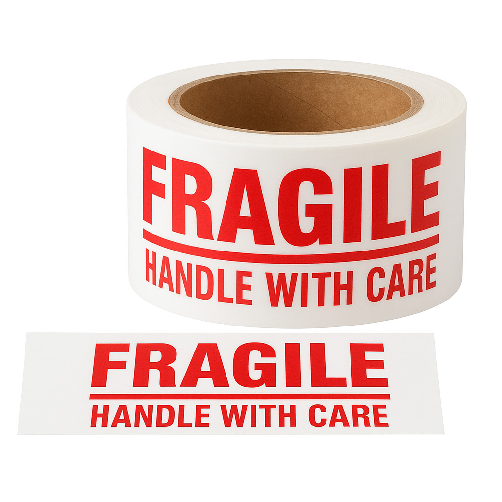 1-216 Rolls 2″x110yds Fragile Handle With Care Packing White/Red Security Tape