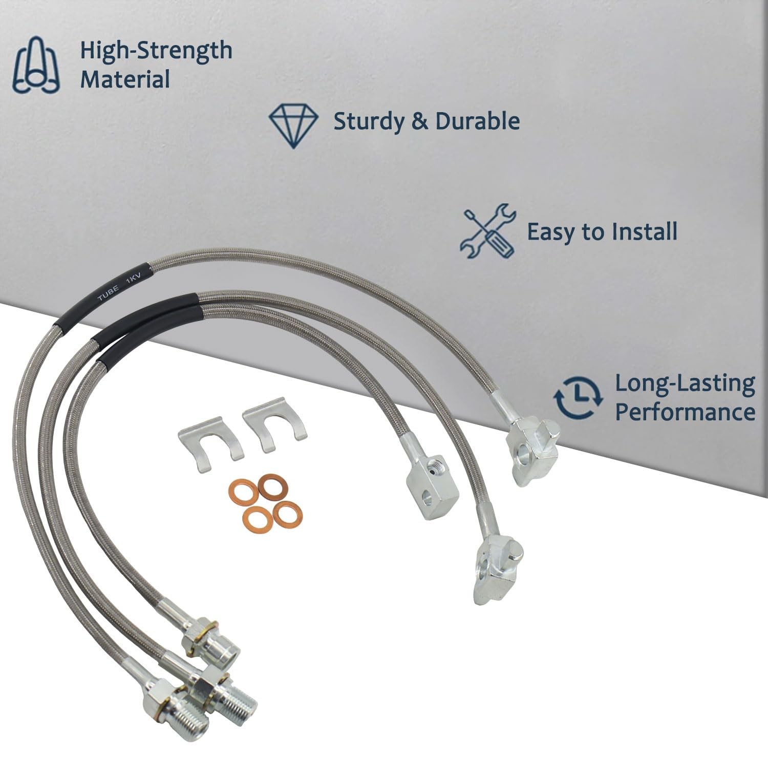 3PCS Stainless Steel Brake Lines Set Fits Chevy GMC C K Truck 4-6 Lift Durable