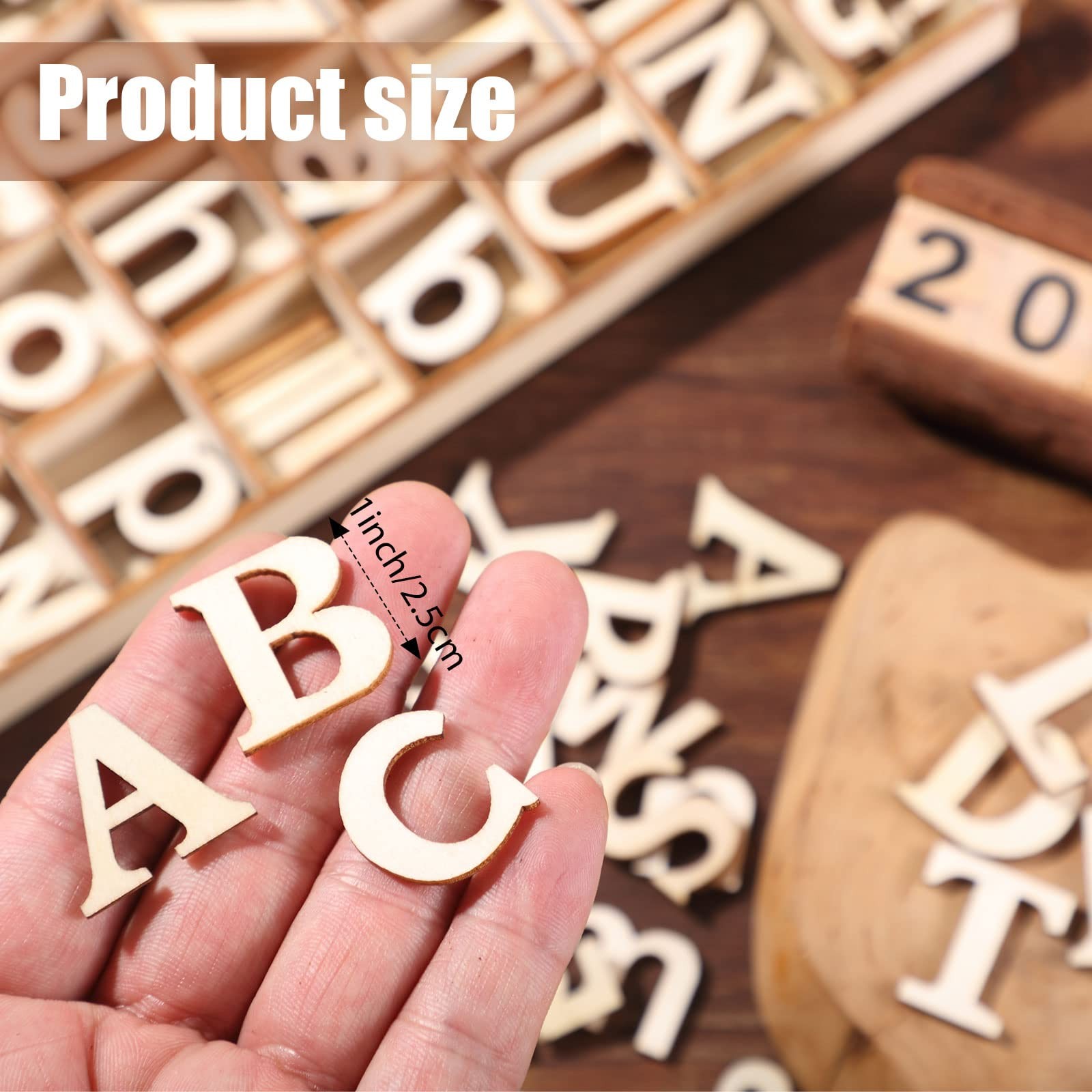 Blulu 248 Pcs 1 Inch Wood Alphabet Letters approx. 1 x 1 inch, Color