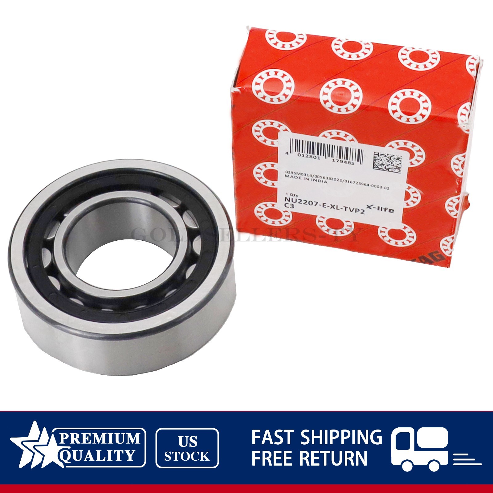 Cylindrical Roller Bearing Fits For FAG NU2207 E XL TVP2 C3 35x72x23mm