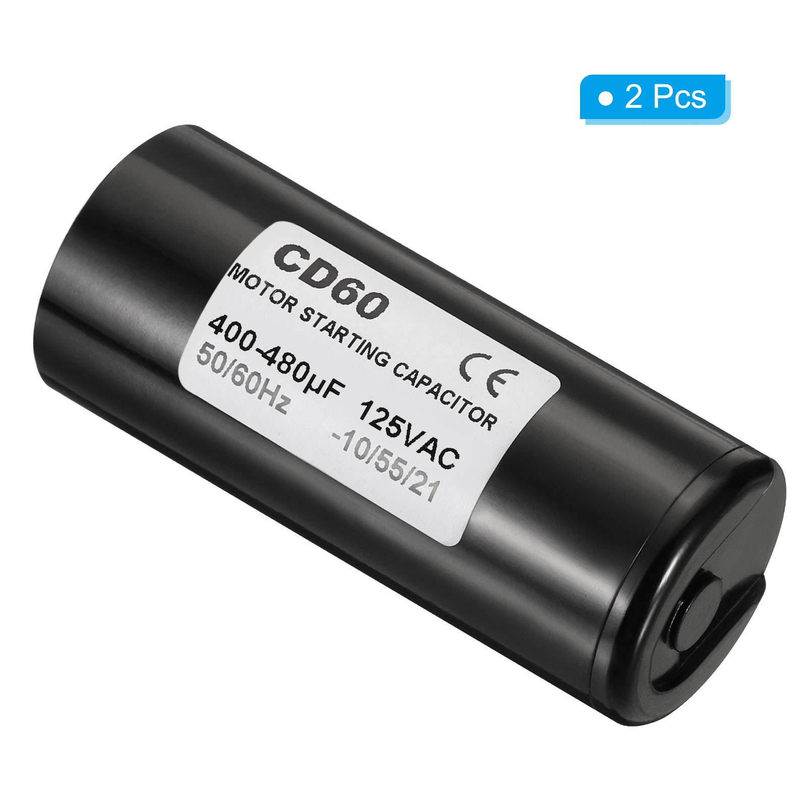 2 Pcs 400-480uF/Mfd 125V 50/60Hz CD60 Motor Running Capacitor for Air Compressor