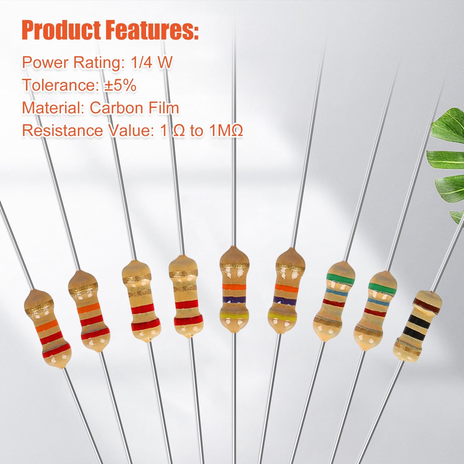 JX-E Resistors Assortment Kit, 1000 Pcs 25 Values 1 Ohm to 1M 1/4W…