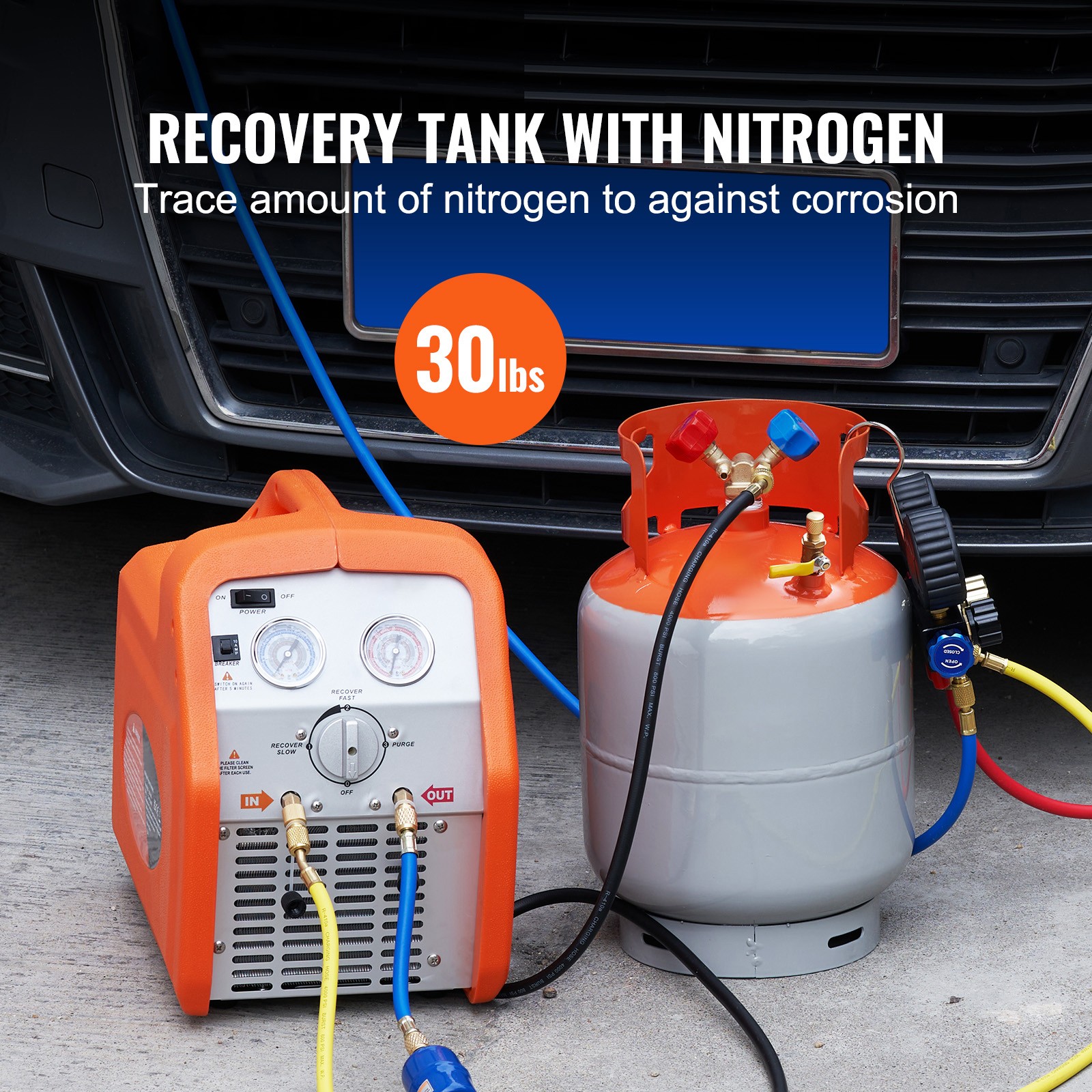 Uimoso Refrigerant Recovery Reclaim 30lb Cylinder Tank 400 PSI Liquid Rated Y