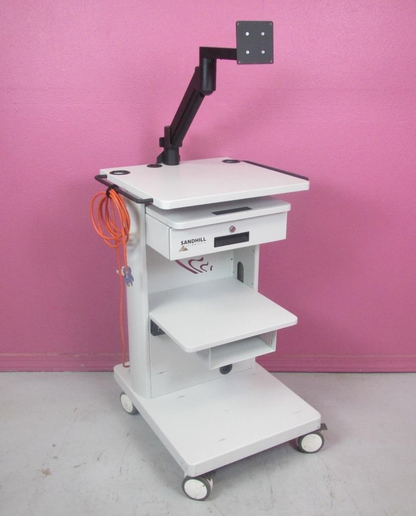 Sandhill Endoscopy Manometry Cart w/ Transformer, Power Strip & Monitor Mount