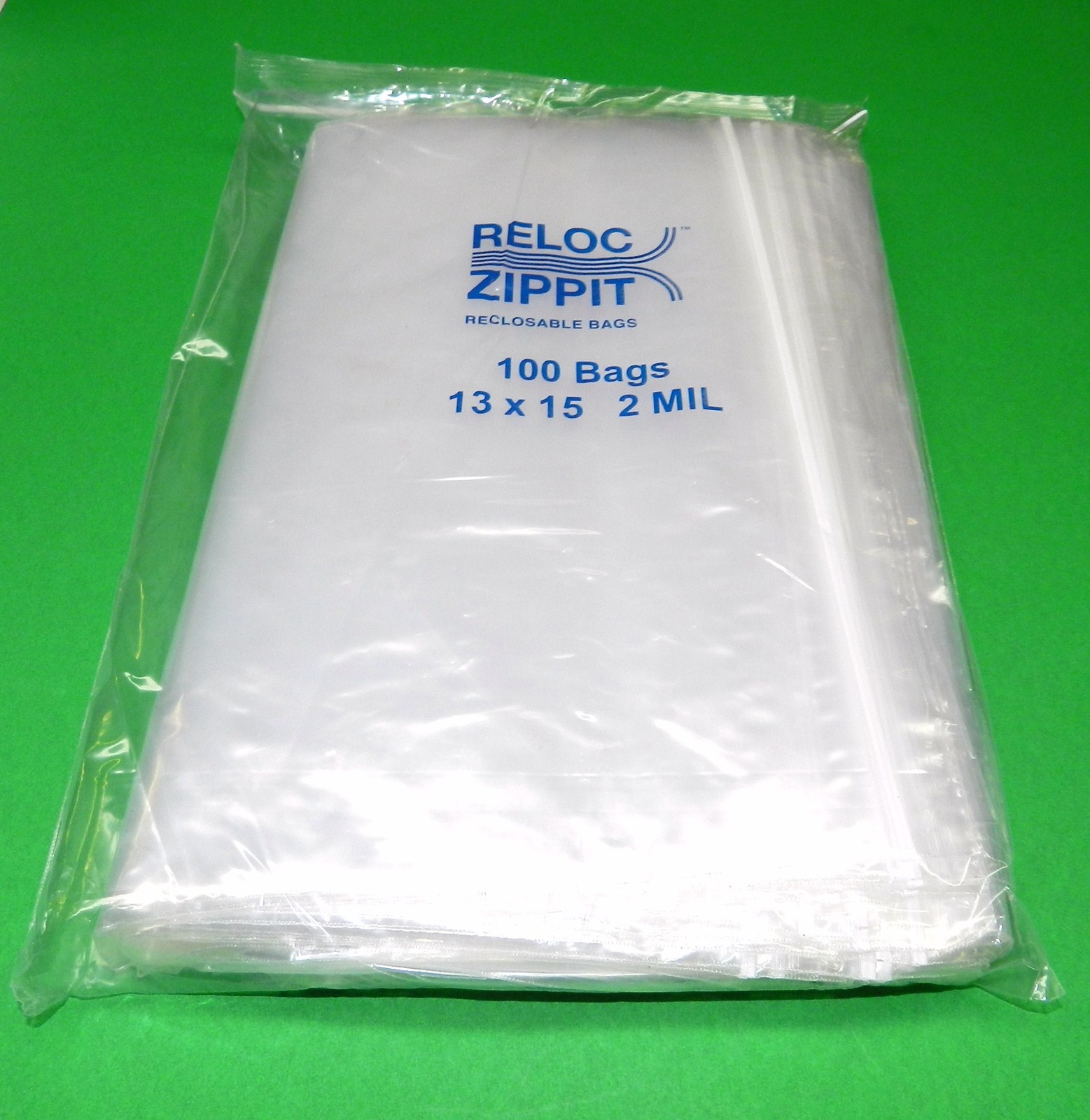 Large Reloc Zippit 13 x 15″ Clear Reclosable Bags Top Lock 2mil Jumbo Size 100pc