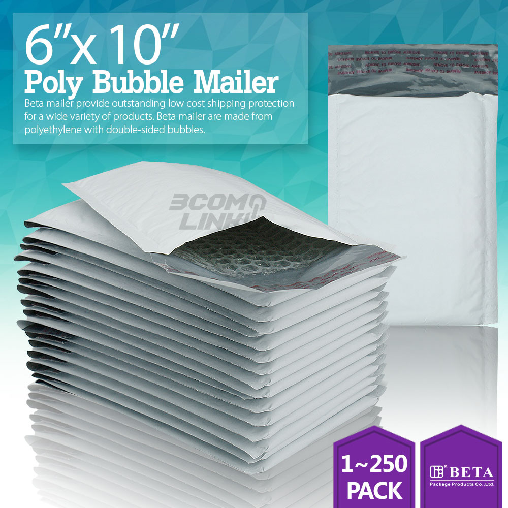 #0 6×10 (6×9) Poly Bubble Mailer Padded Envelope Shipping Bag 25,50,100,250 Pcs