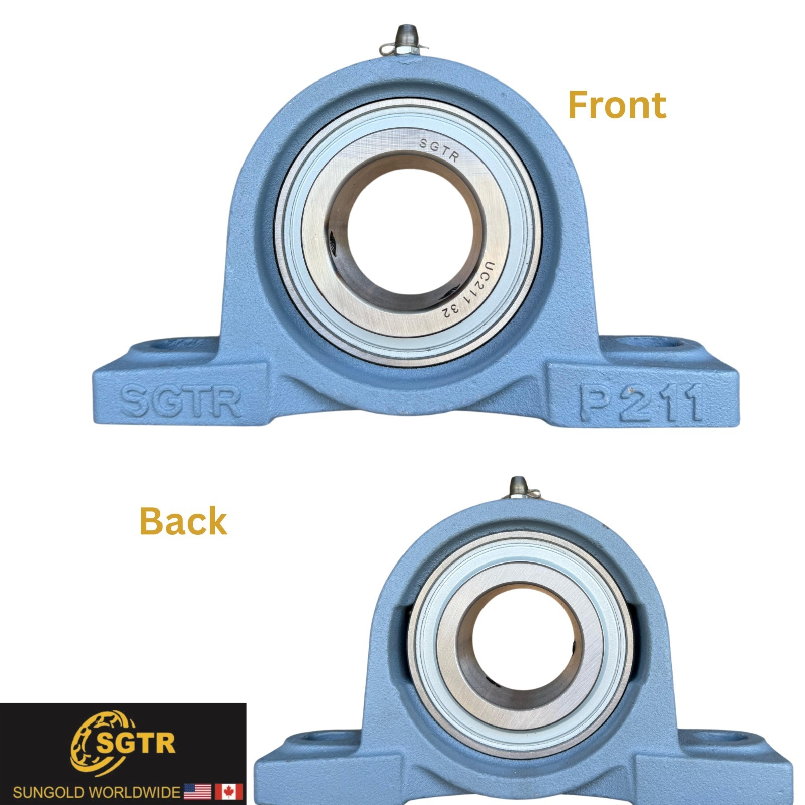(2 Pack) Heavy Duty UCP211-32 Pillow Block Bearing, 2 inch Bore